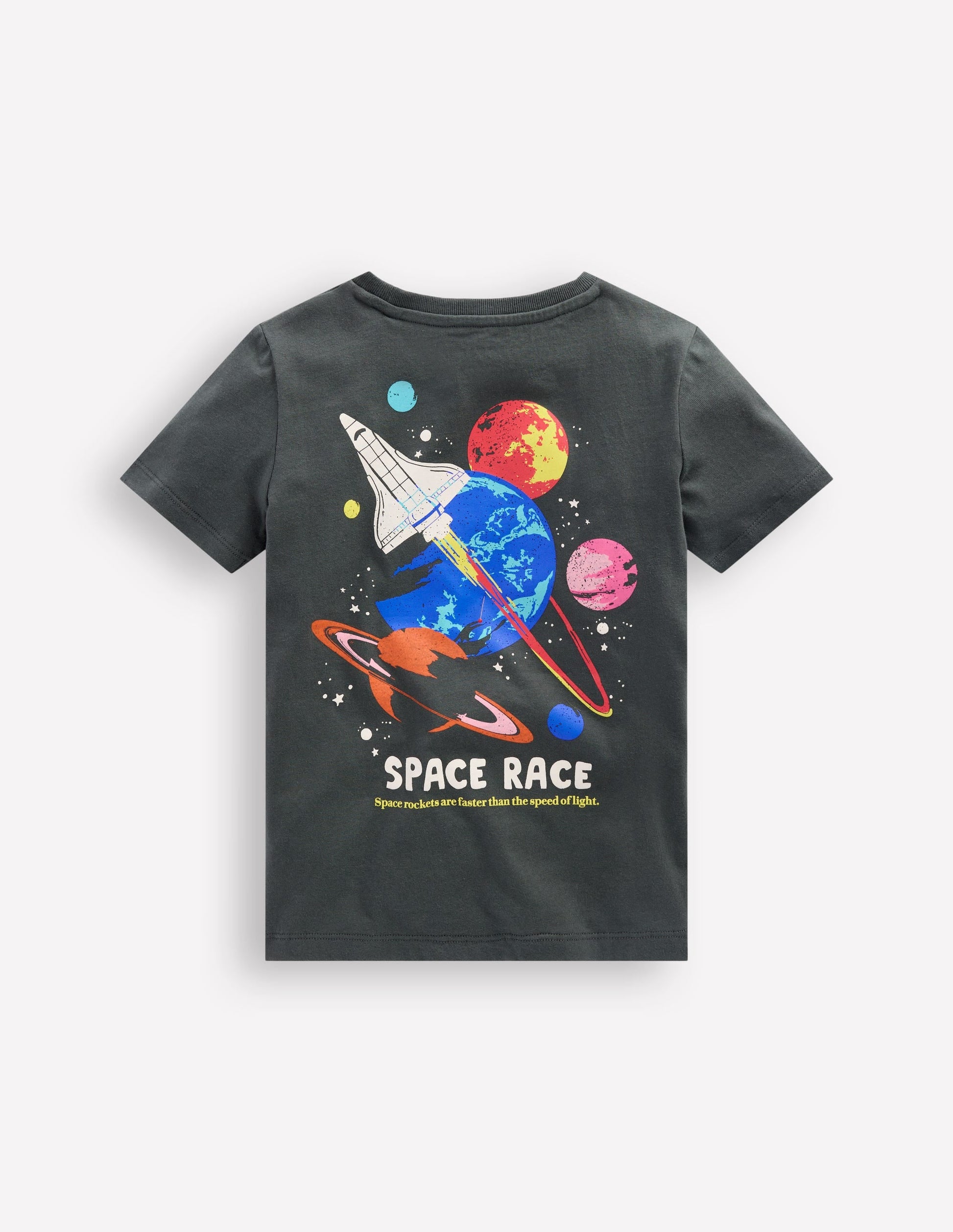 Front & Back Printed T-shirt-Smoke Space-2
