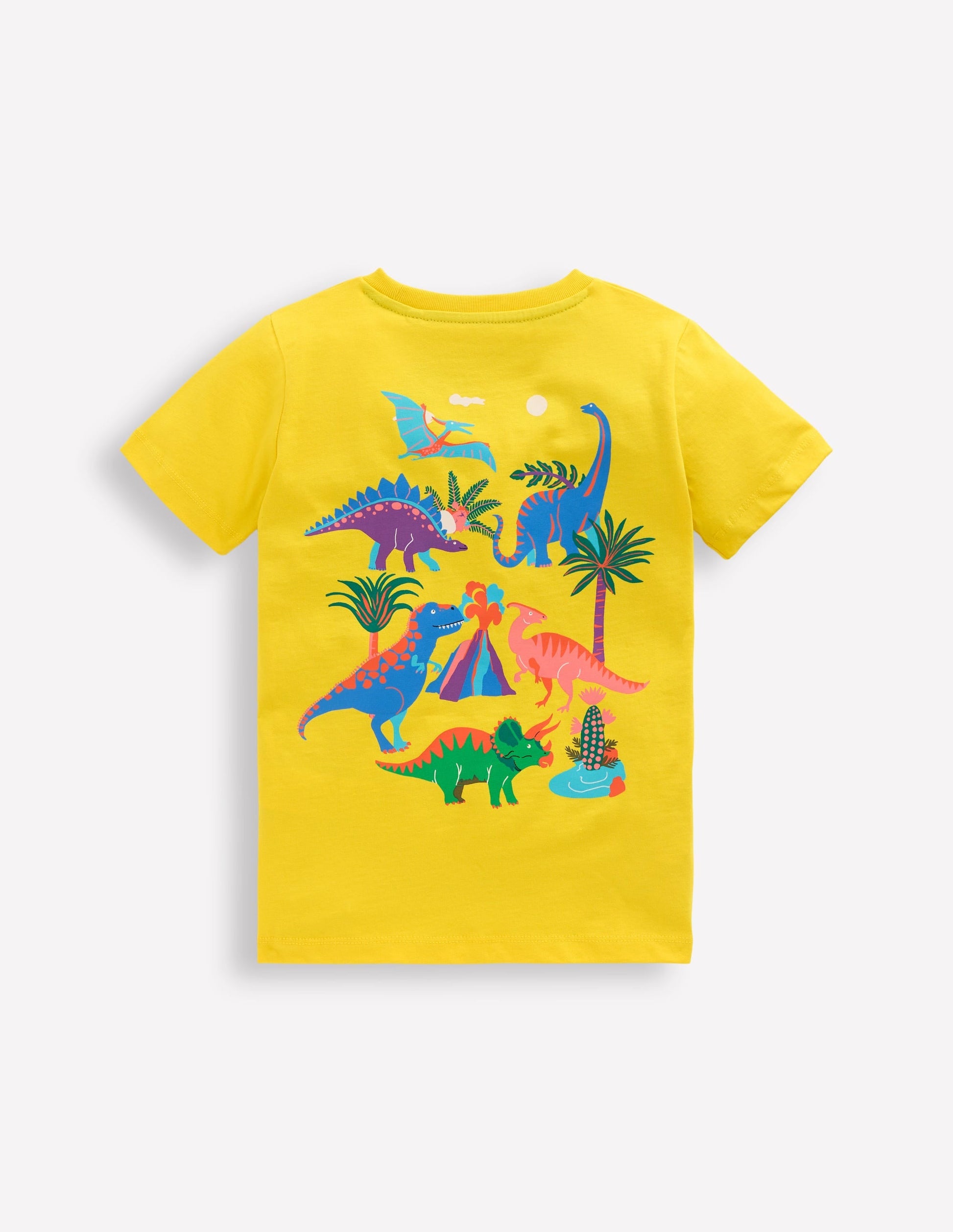 Front & Back Printed T-shirt-Pineapple Yellow Dino-2
