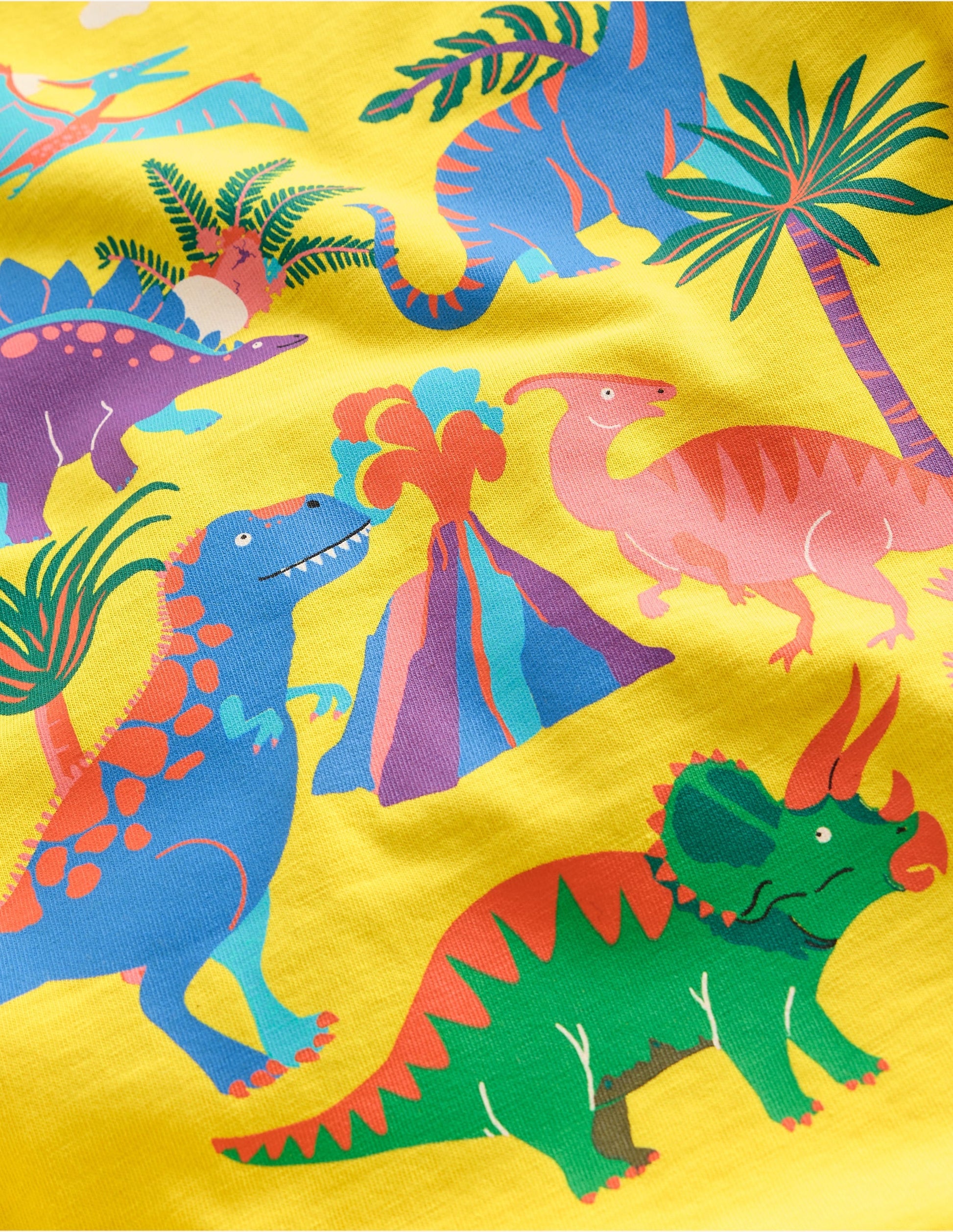 Front & Back Printed T-shirt-Pineapple Yellow Dino-3