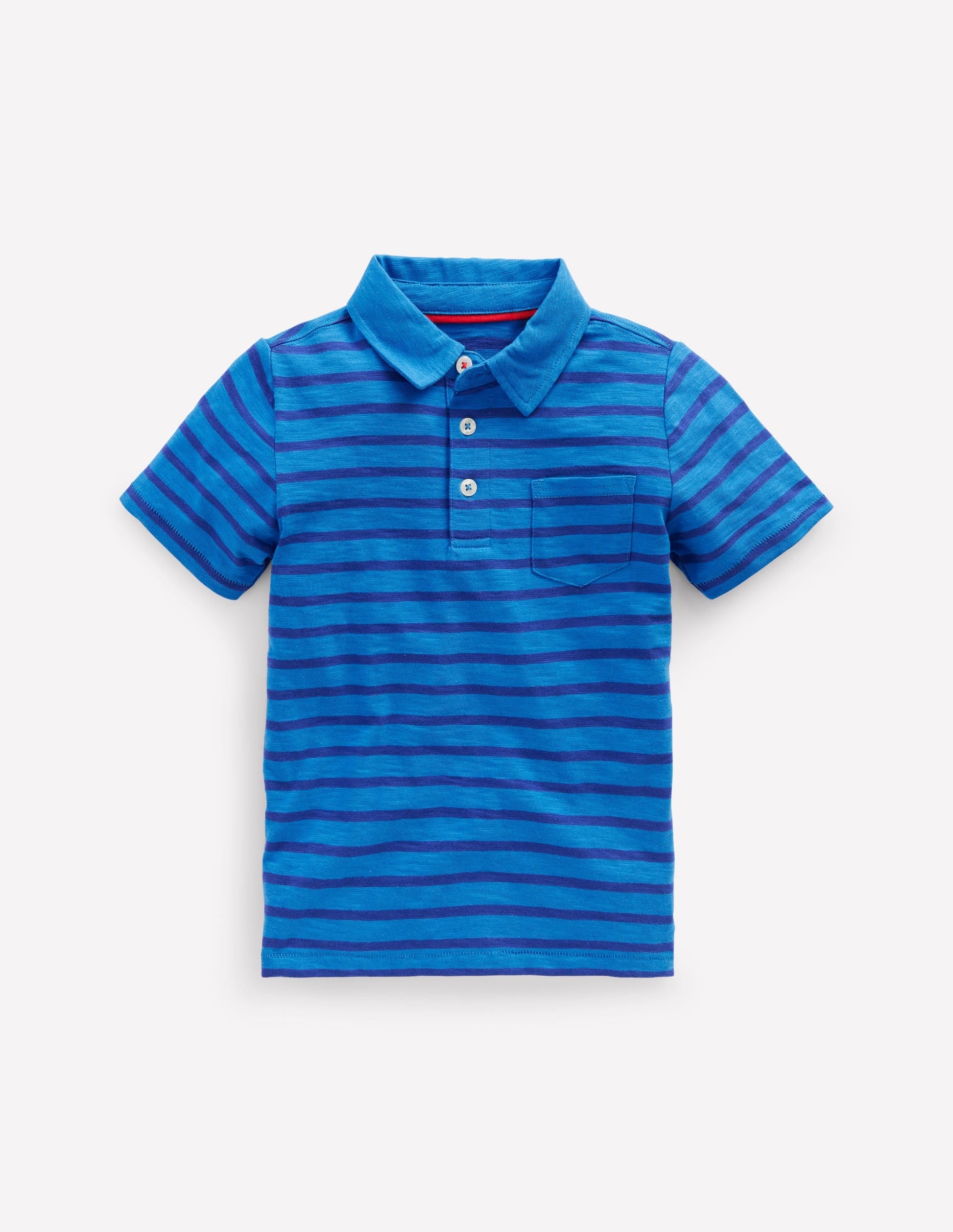 Slub Polo Shirt-Kingfisher Blue/ Sapphire Blue-1