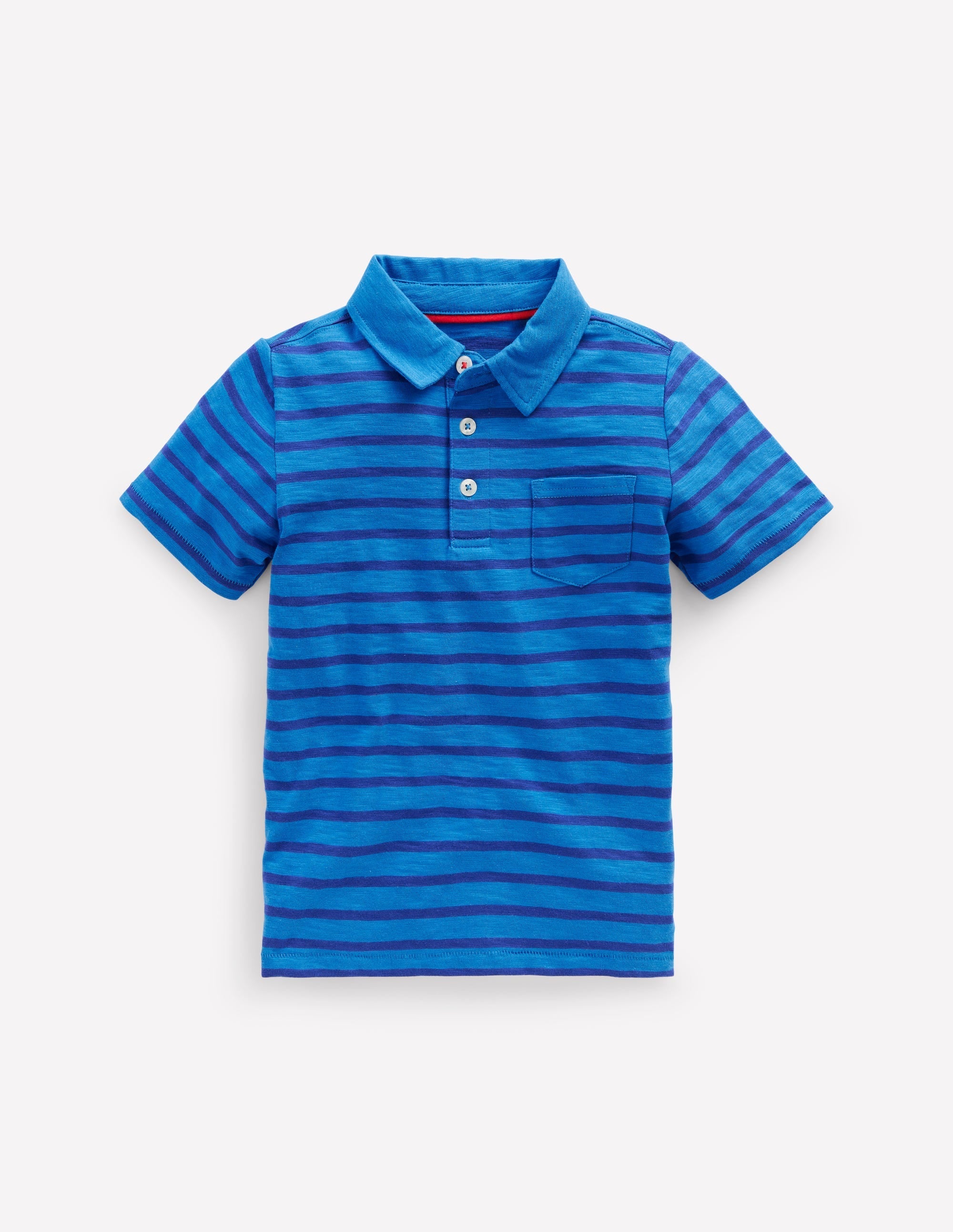 Slub Polo Shirt-Kingfisher Blue/ Sapphire Blue - Image 1