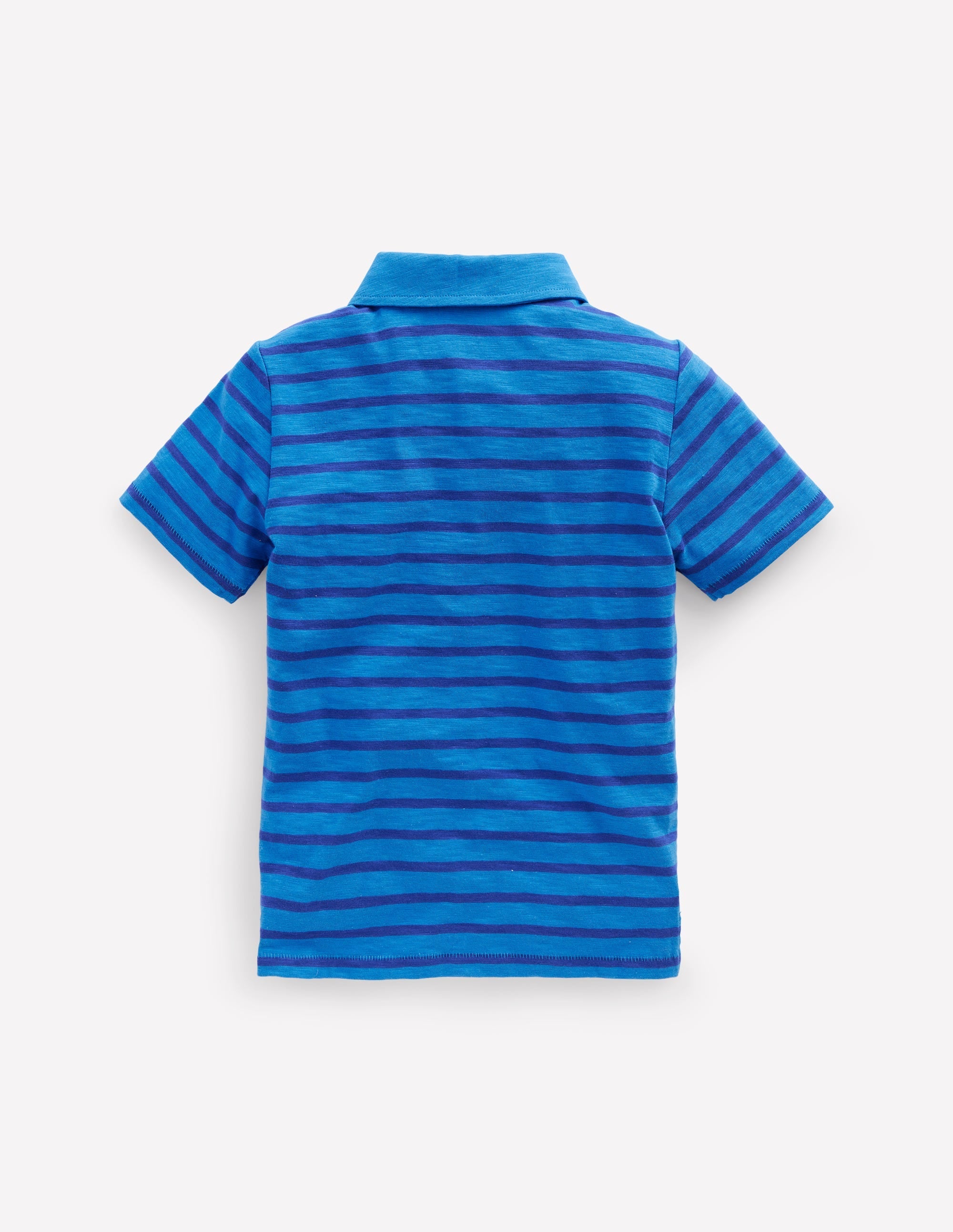 Slub Polo Shirt-Kingfisher Blue/ Sapphire Blue - Image 2