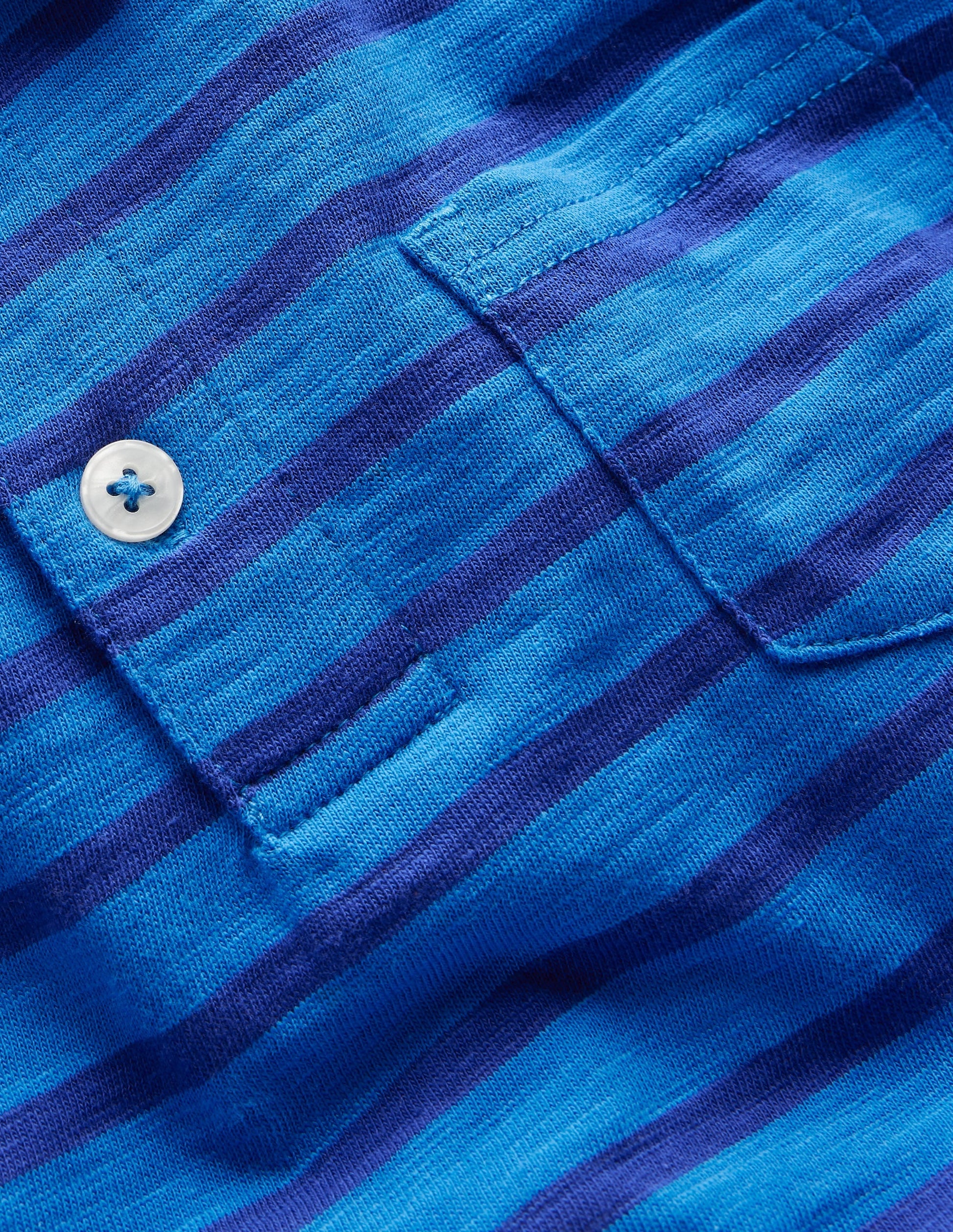 Slub Polo Shirt-Kingfisher Blue/ Sapphire Blue-3