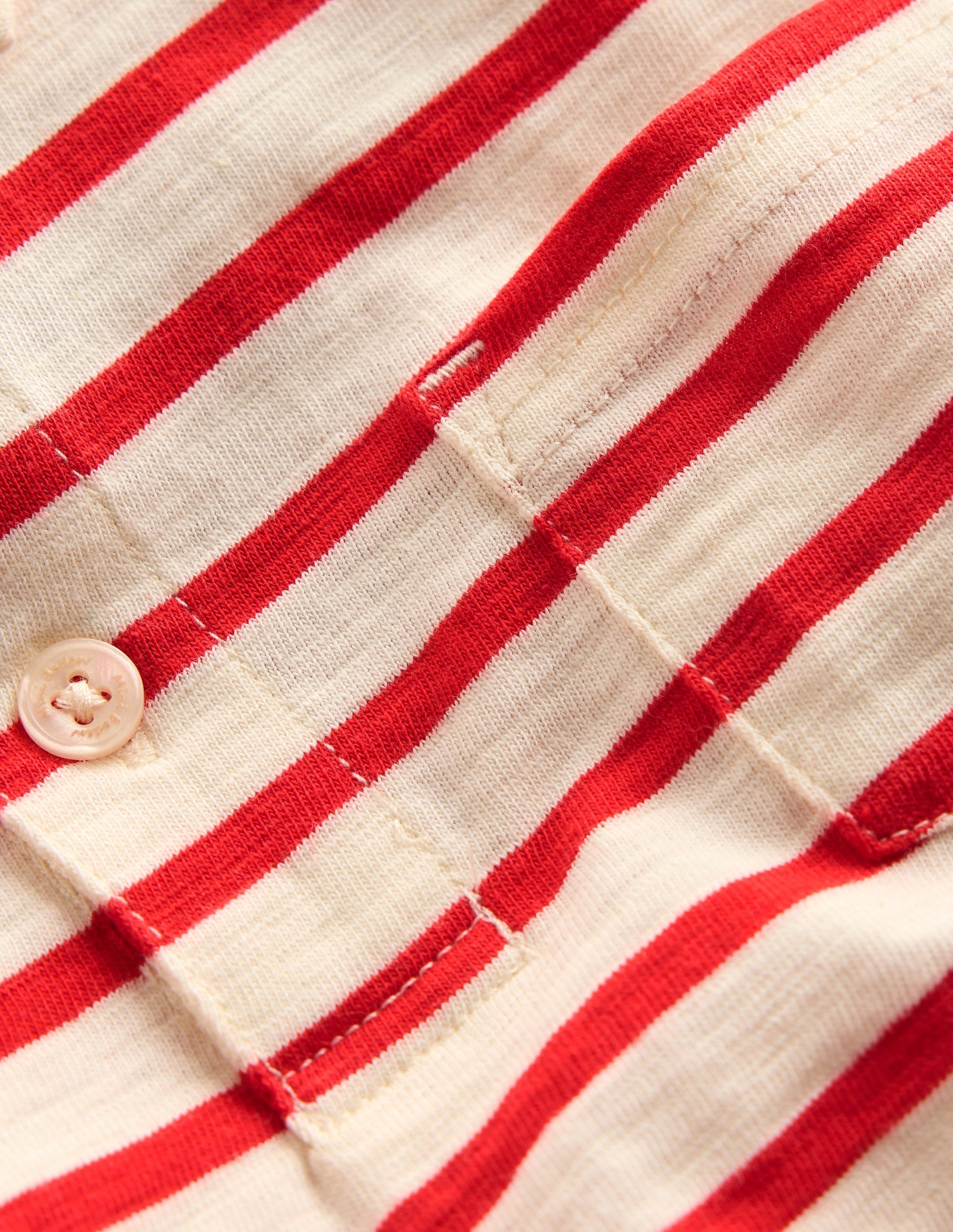 Slub Polo Shirt-Poppy Red/ Ivory-3