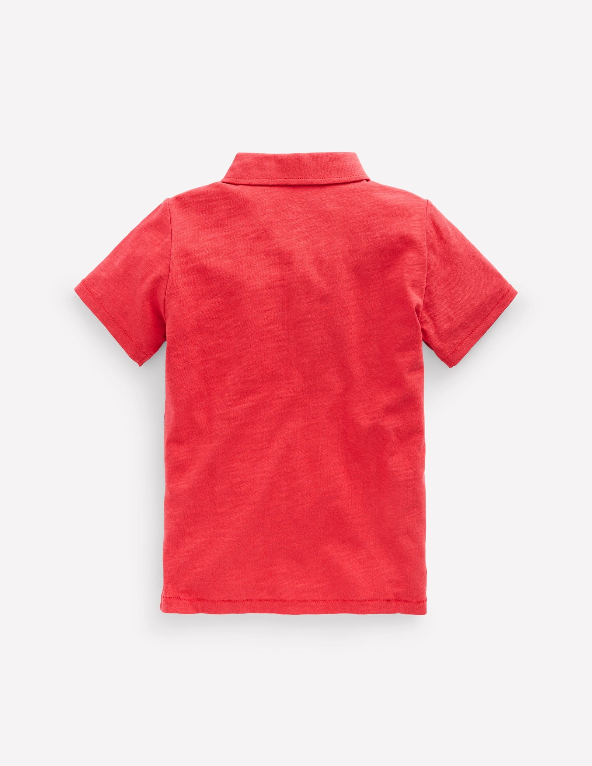 Slub Polo Shirt-Cherry Tomato Red-3