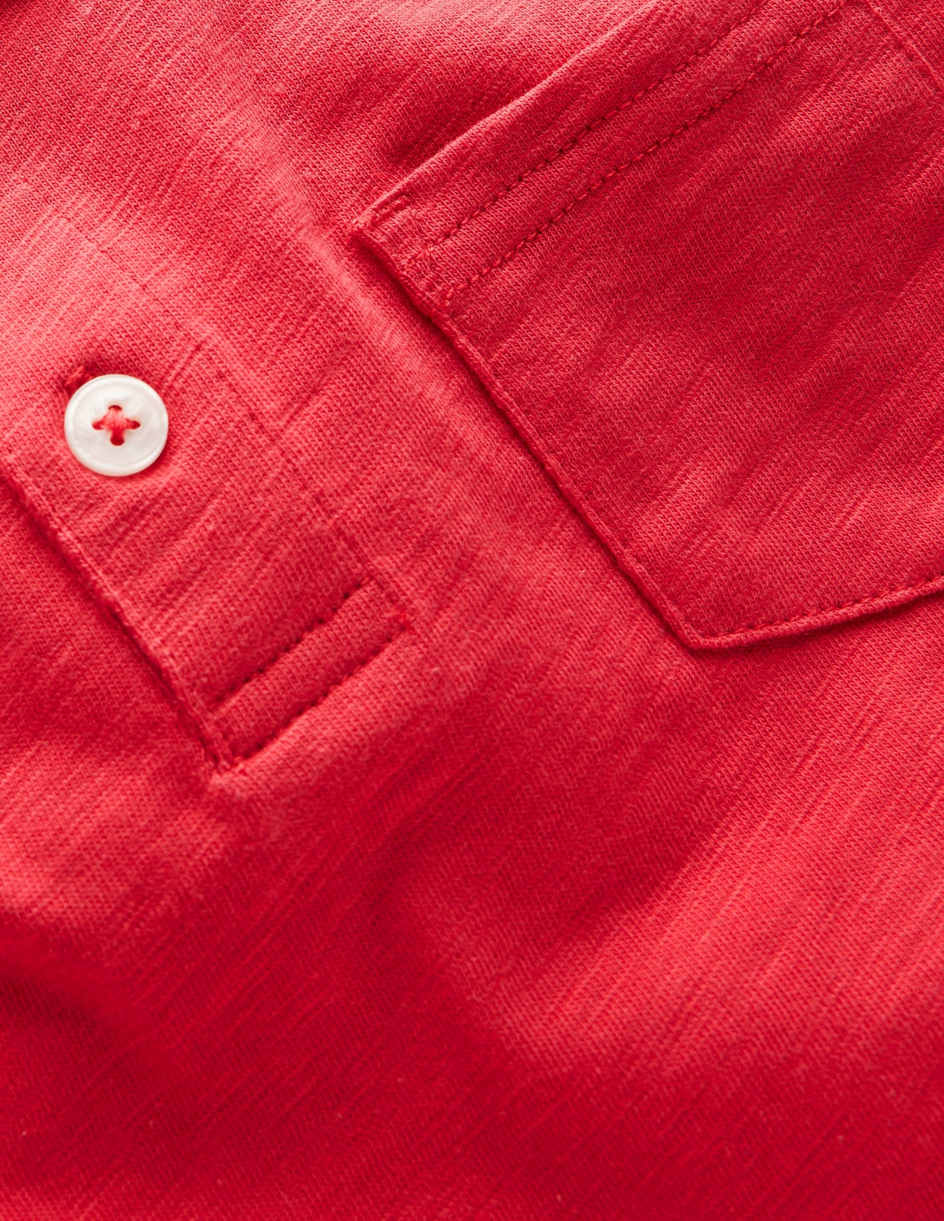 Slub Polo Shirt-Cherry Tomato Red-4
