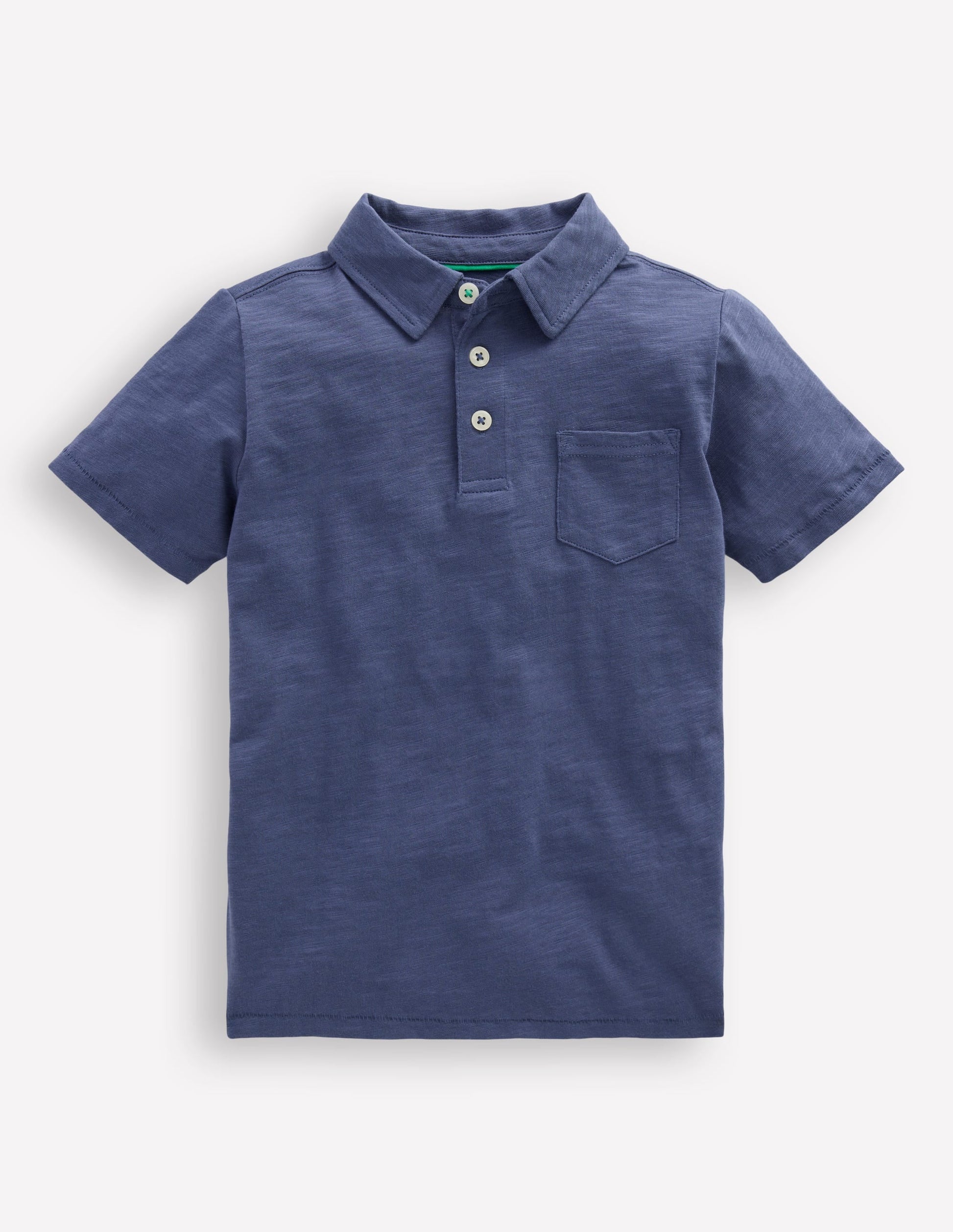 Slub Polo Shirt-Robot Blue-1
