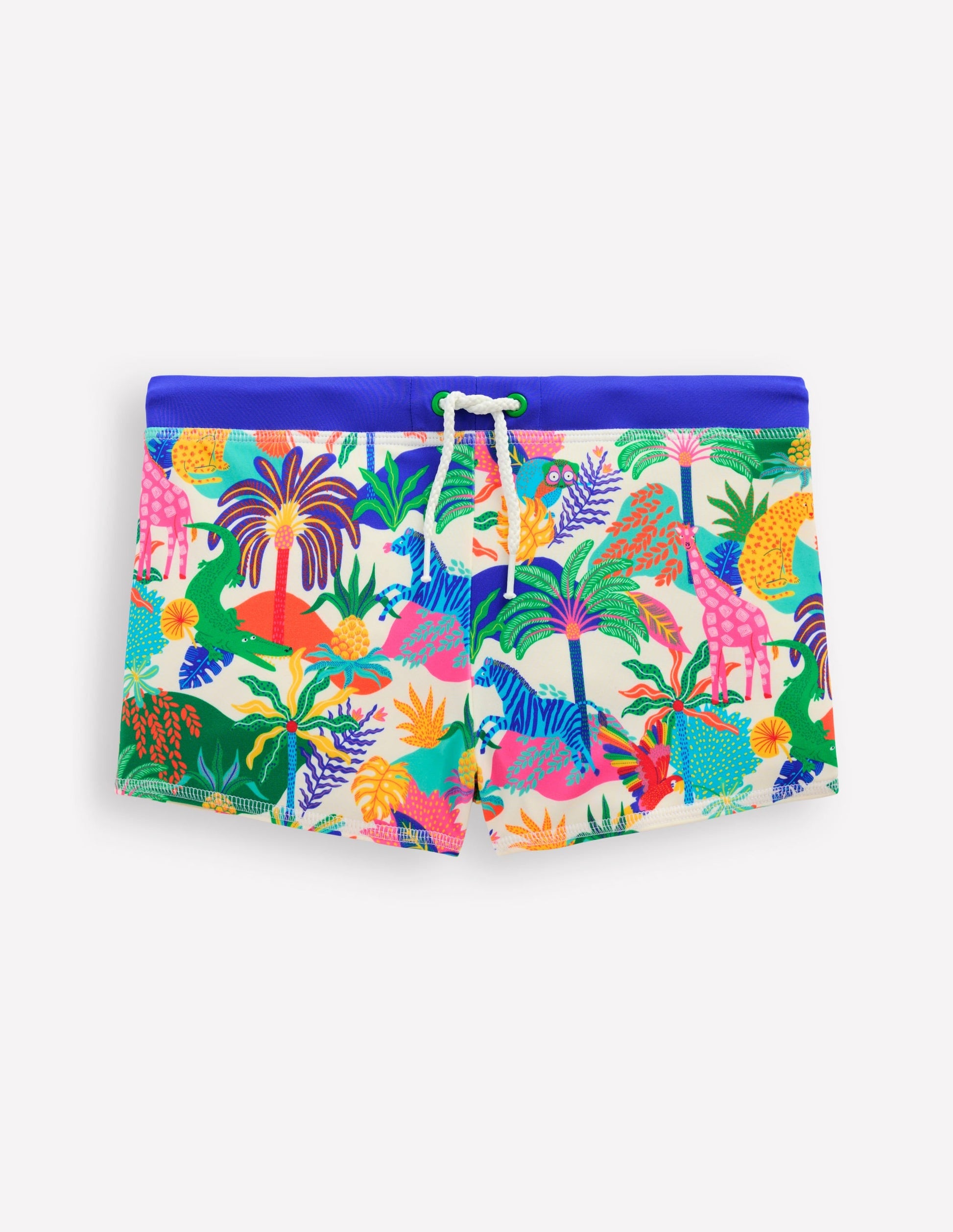 Swim Trunks-Ivory Multi Jungle-1