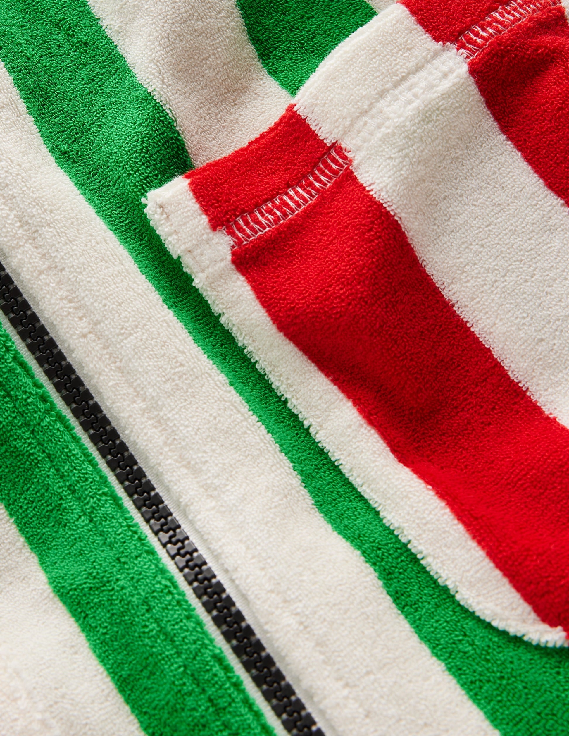 Towelling Zip-Up Throw-On-Highland Green Colourblock-5