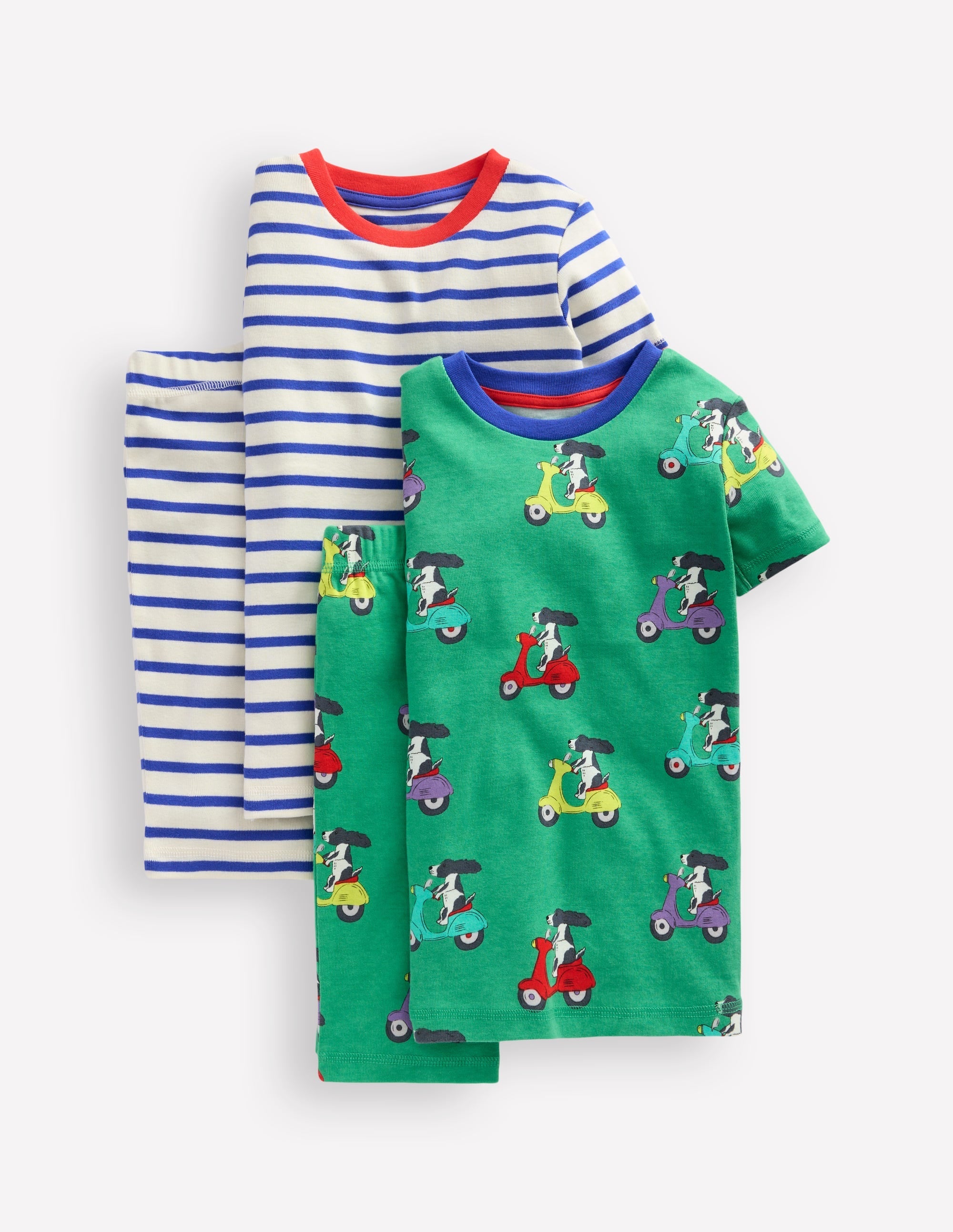 Snug Twin Pack Short Johns-Puppy Scooter and Blue Stripe - Image 1