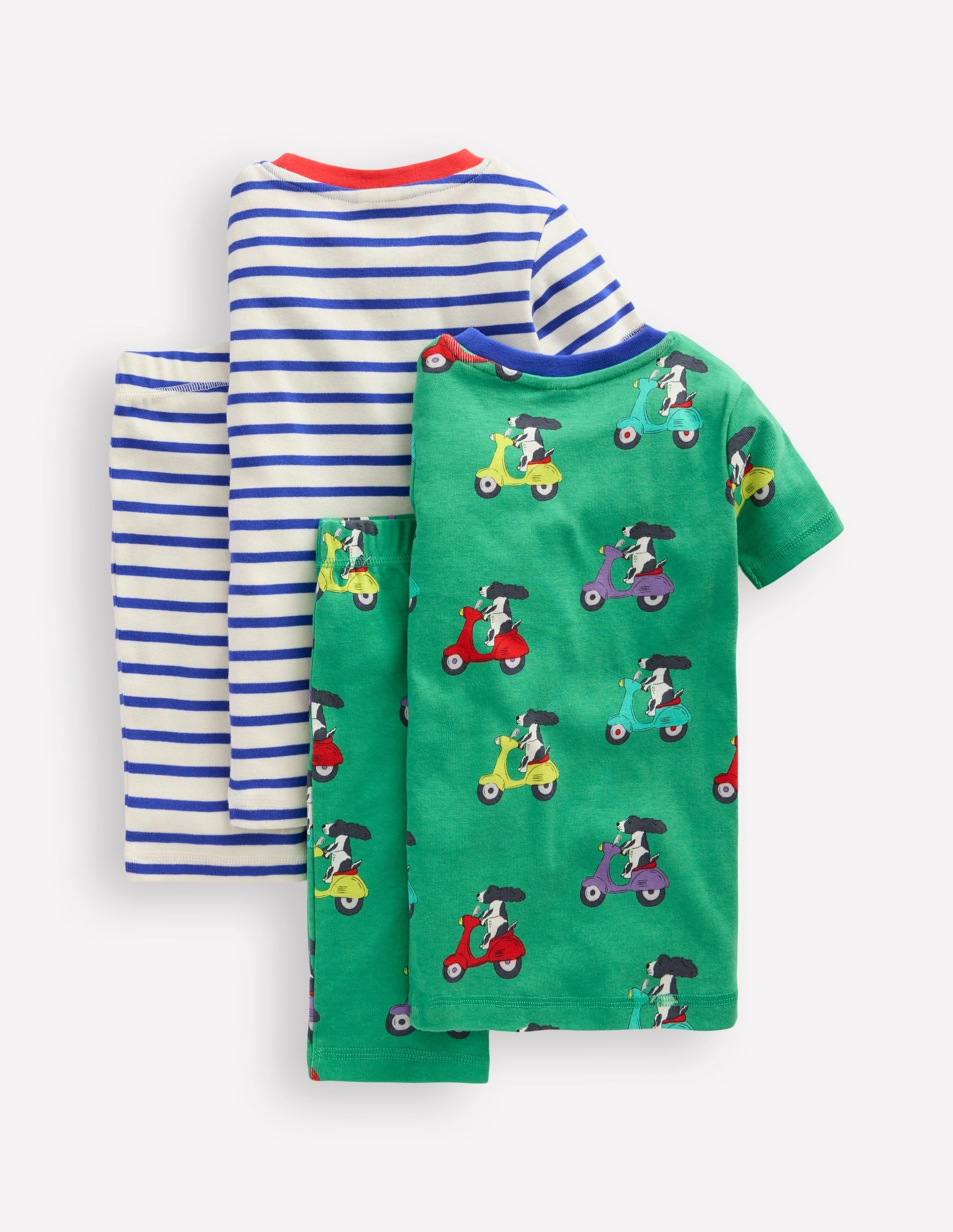 Snug Twin Pack Short Johns-Puppy Scooter and Blue Stripe-2