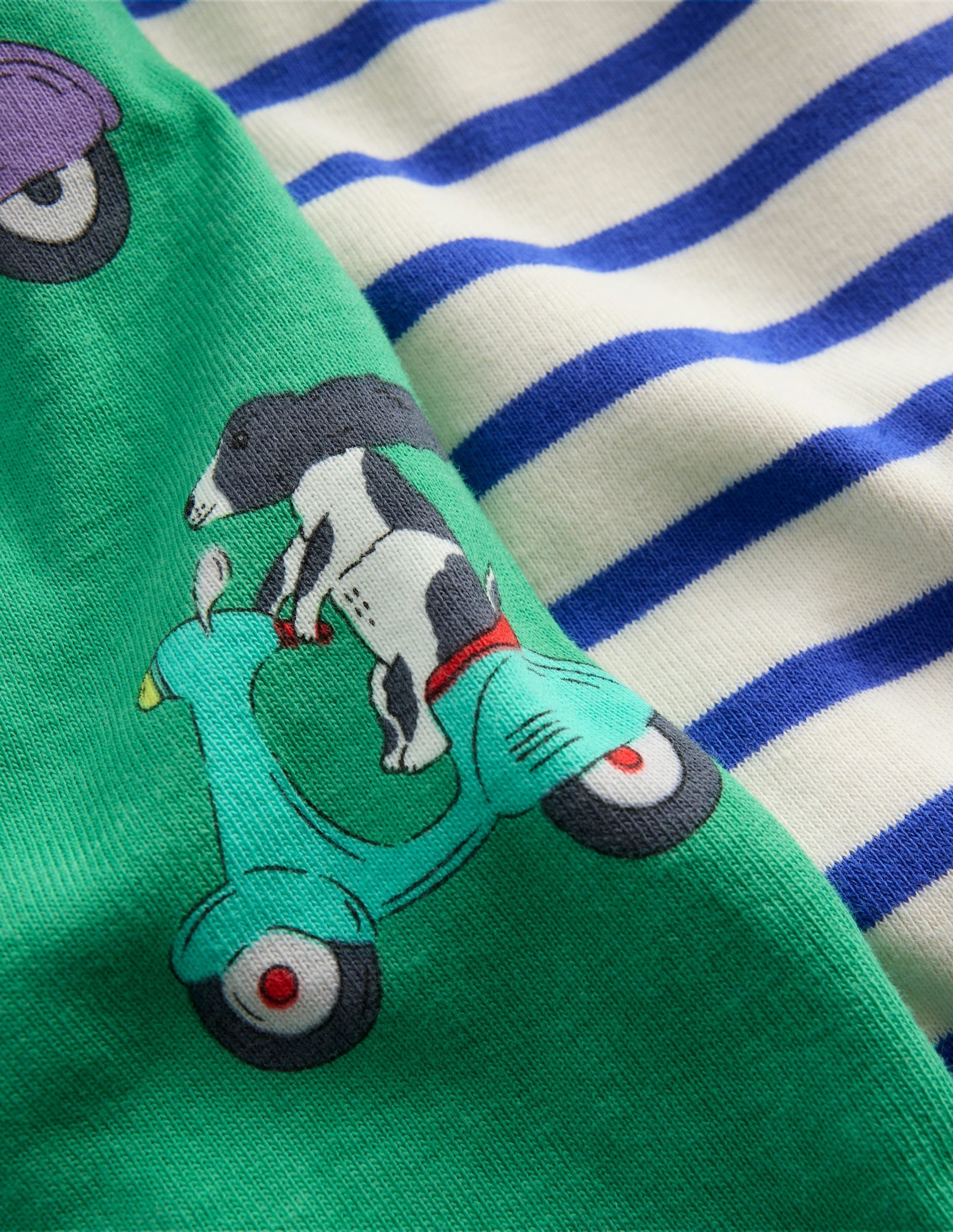 Snug Twin Pack Short Johns-Puppy Scooter and Blue Stripe-3