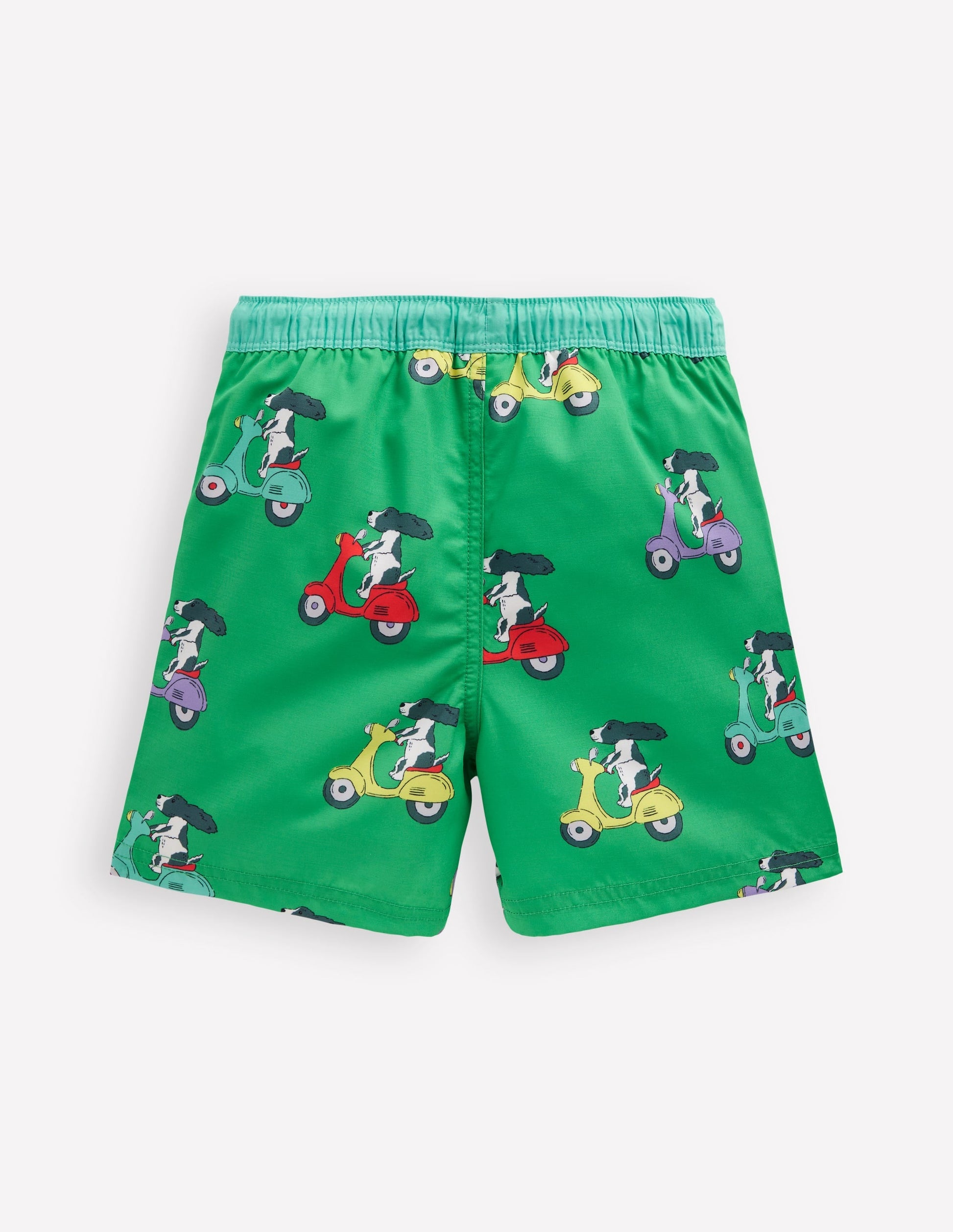 Swim Shorts-Sapling Green Puppy Scooters-2