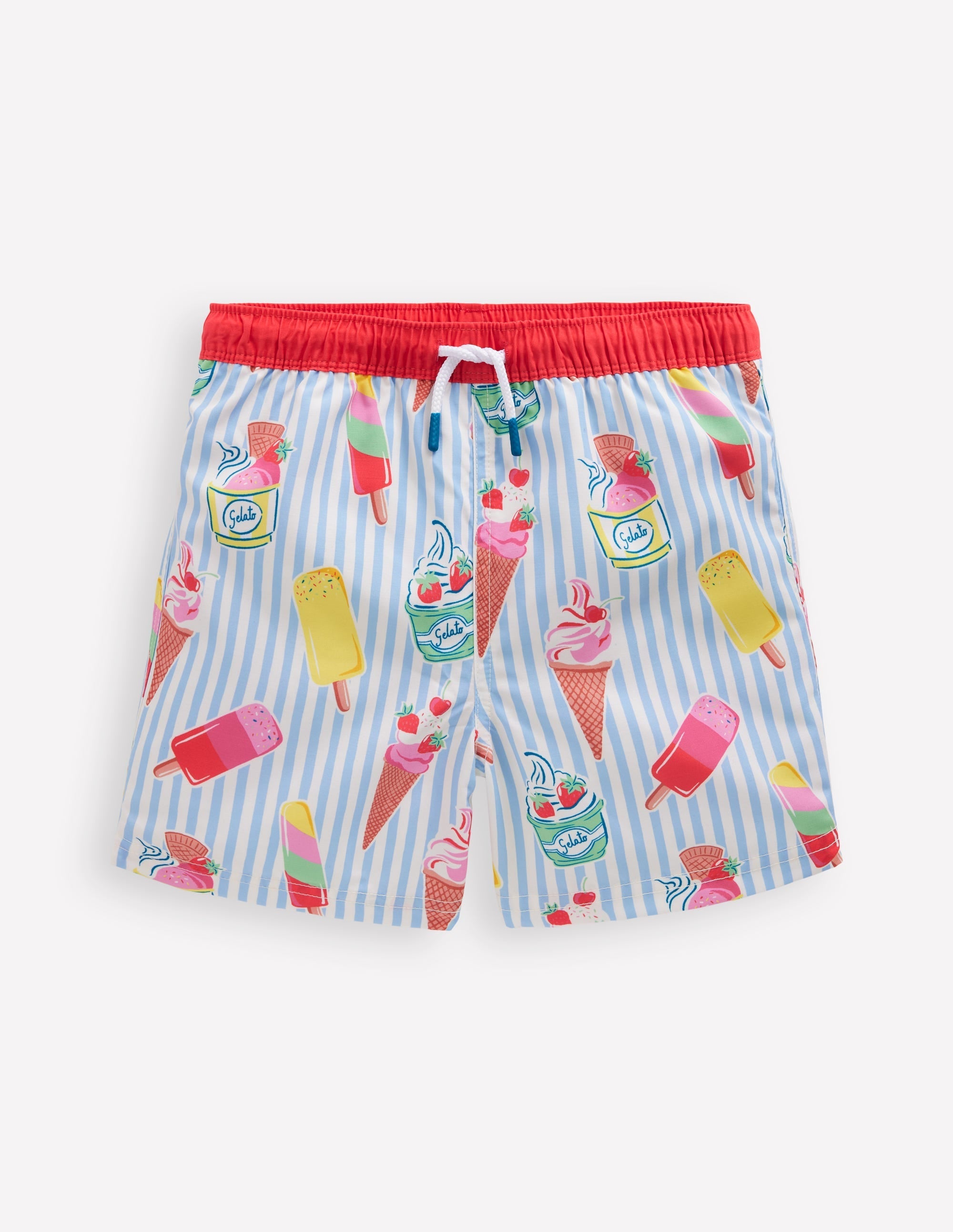Swim Shorts-Vintage Blue Ice Cream Stripe - Image 2
