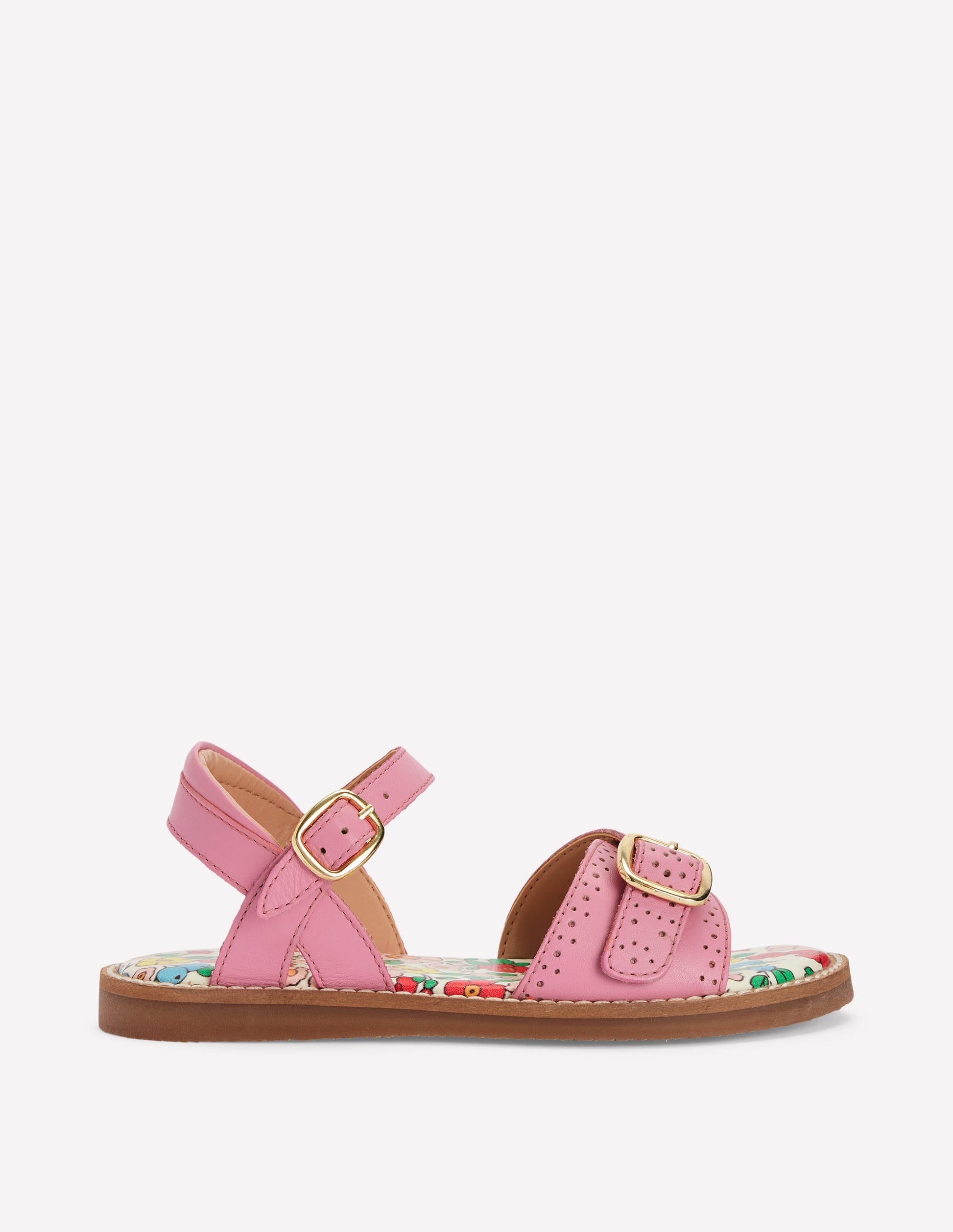 Leather Buckle Sandals-Sea Pink-1