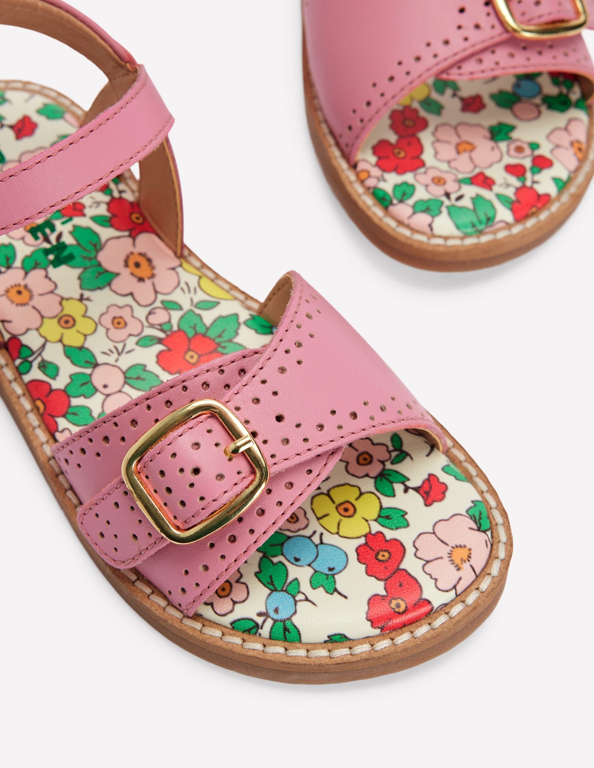 Leather Buckle Sandals-Sea Pink-3