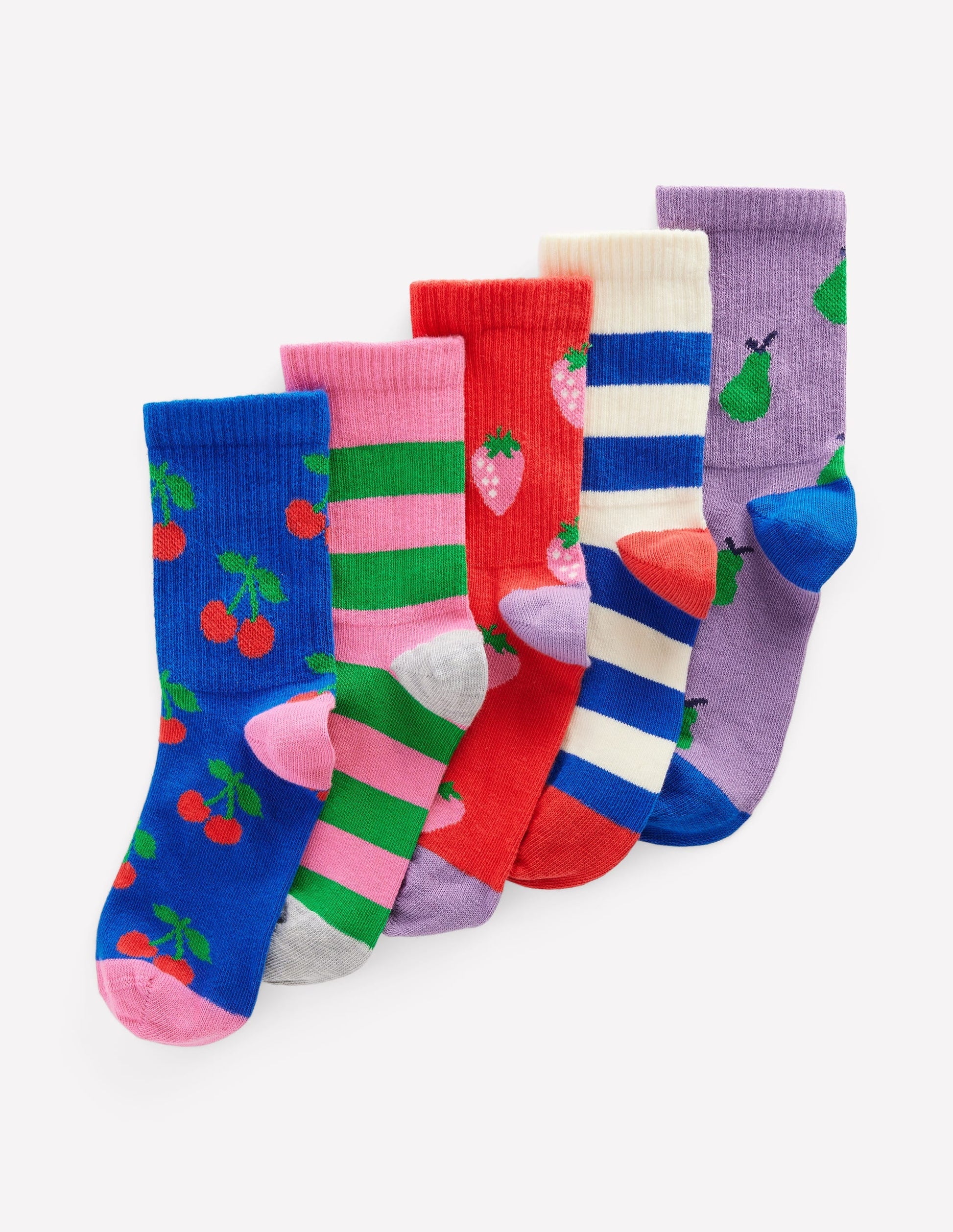 5-Pack Ribbed Socks-Fruit-1