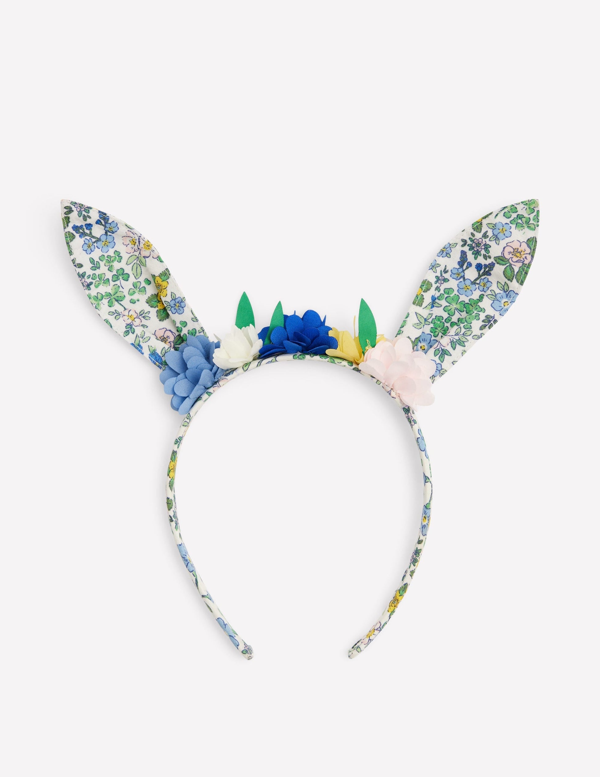 Bunny Ears Headband-Eggnog Floral Chick-1