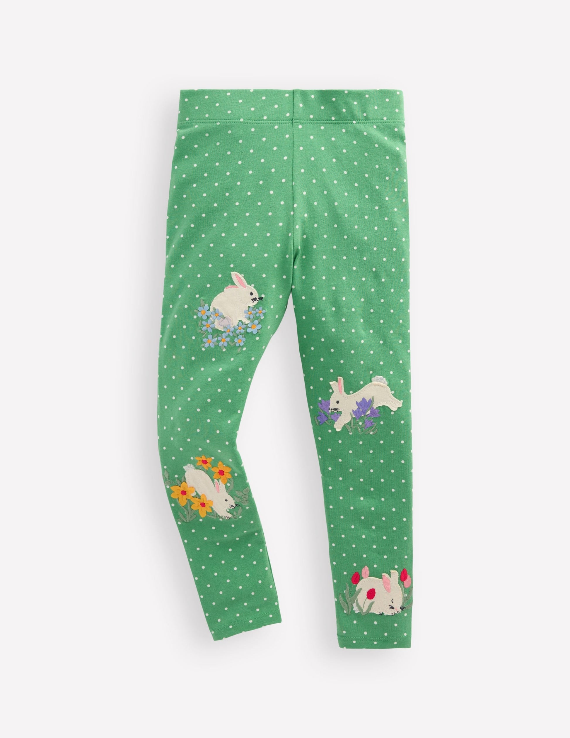Appliqué Leggings-Aloe Green Bunnies-1