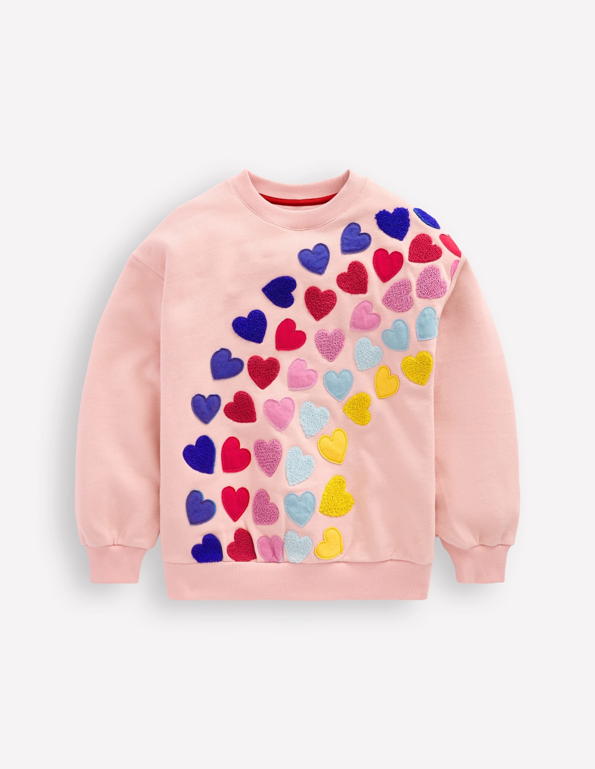 Graphic Boucle Sweatshirt-Chalk Pink Hearts - Image 1