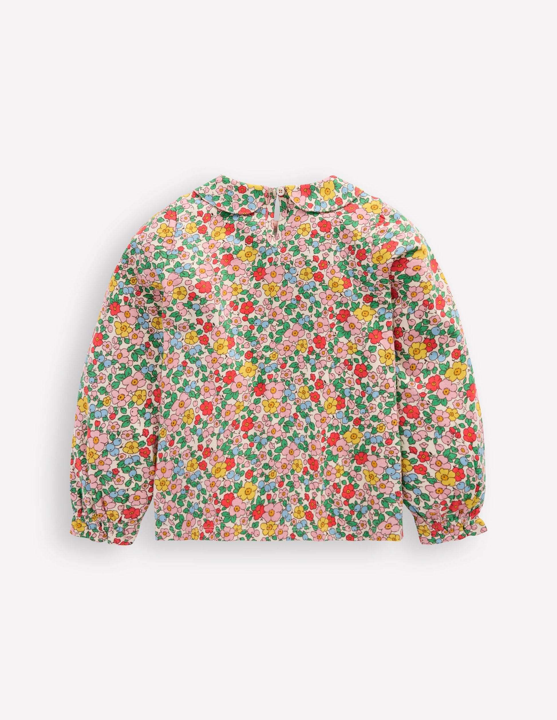 Collared Jersey Top-Vanilla Apple Blossom Floral-2