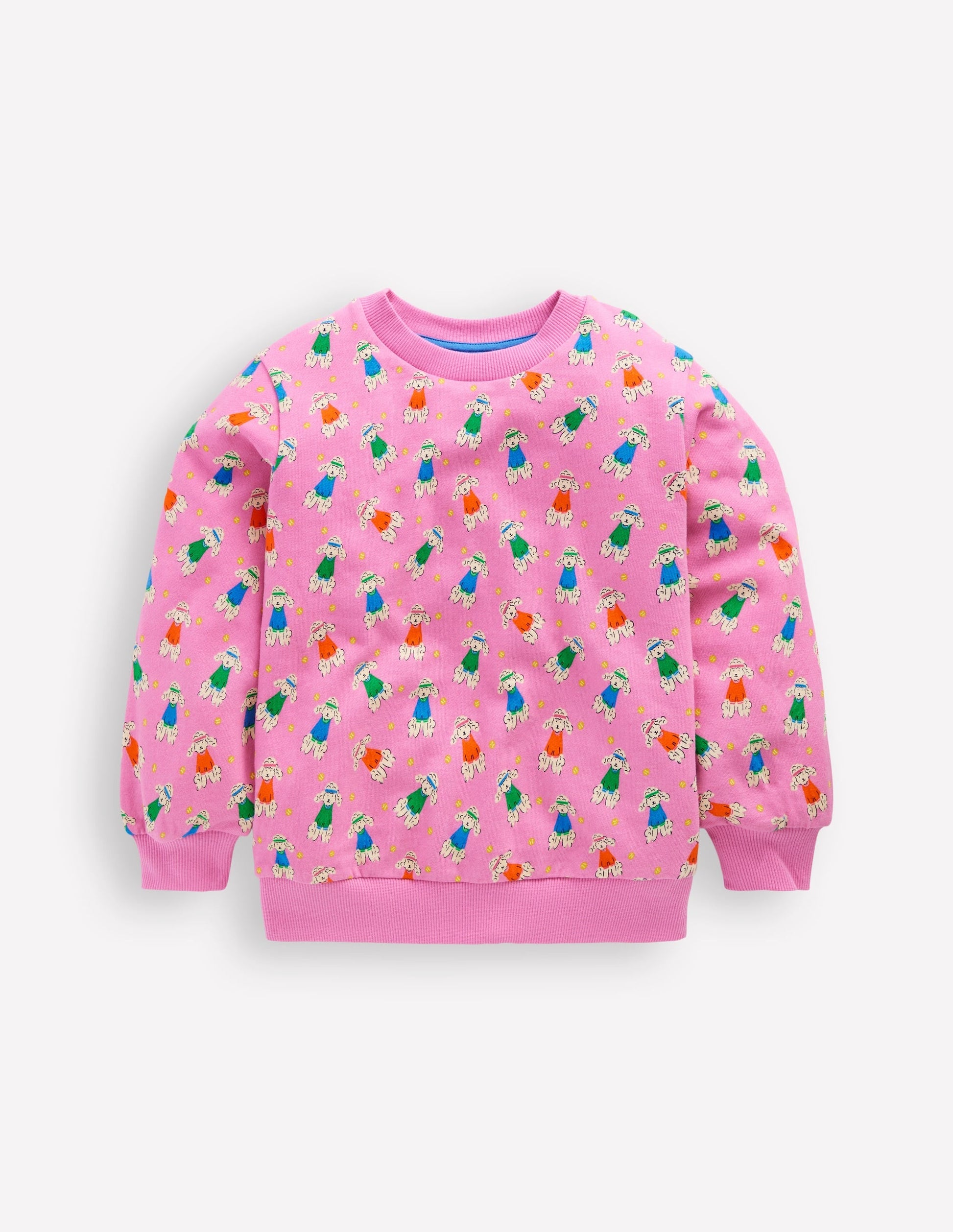Printed Relaxed Sweatshirt-Cosmos Pink Sporty Poodle-1