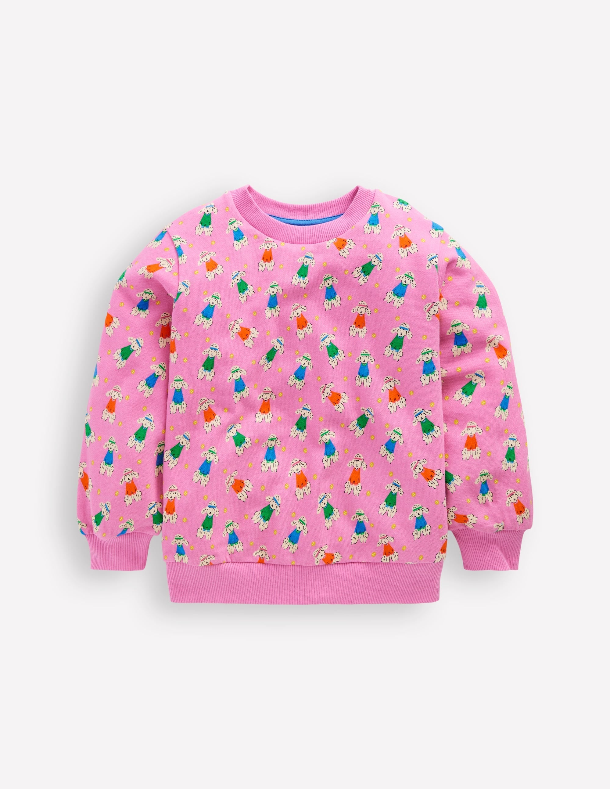 Printed Relaxed Sweatshirt-Cosmos Pink Sporty Poodle - Image 1