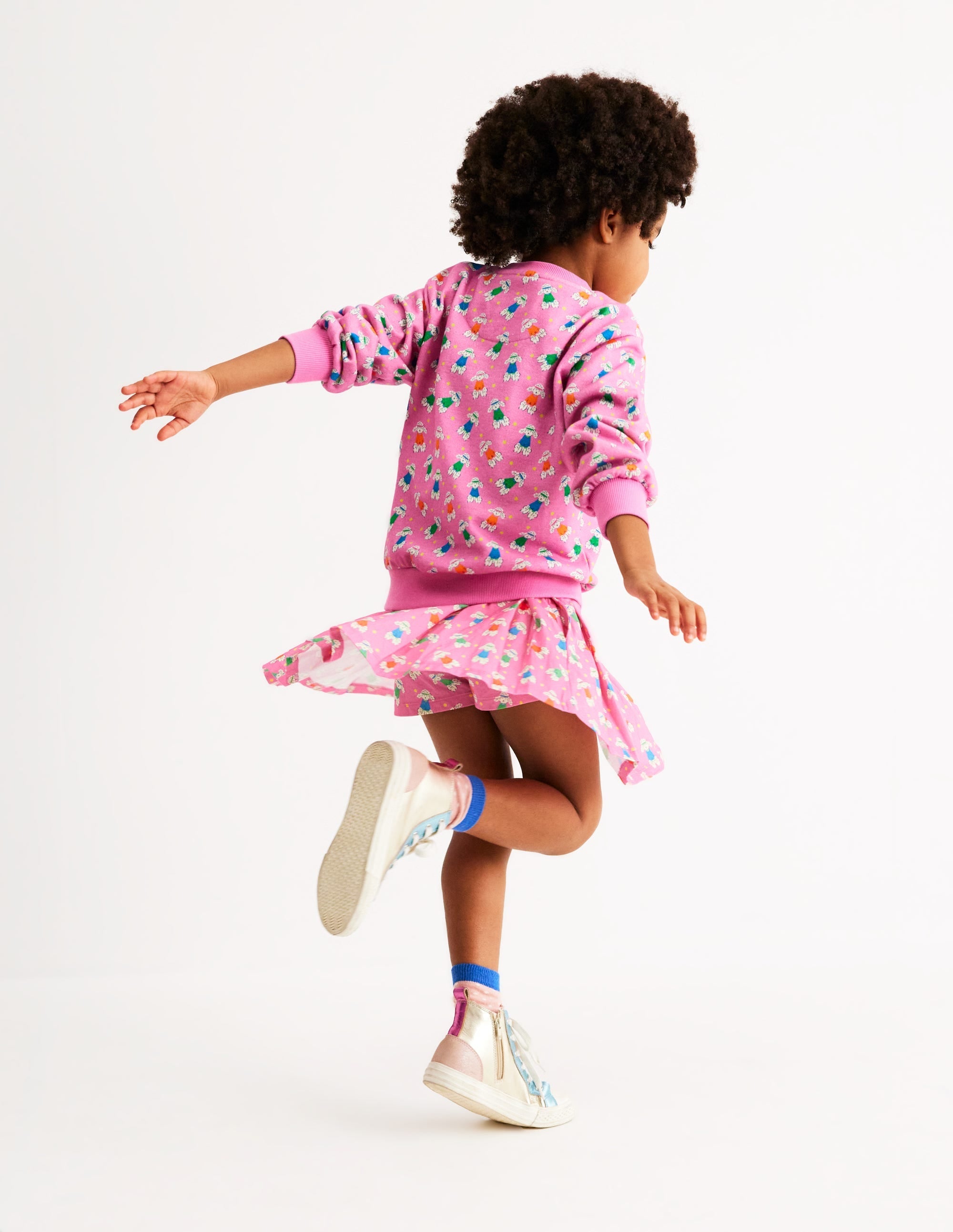 Printed Relaxed Sweatshirt-Cosmos Pink Sporty Poodle - Image 4