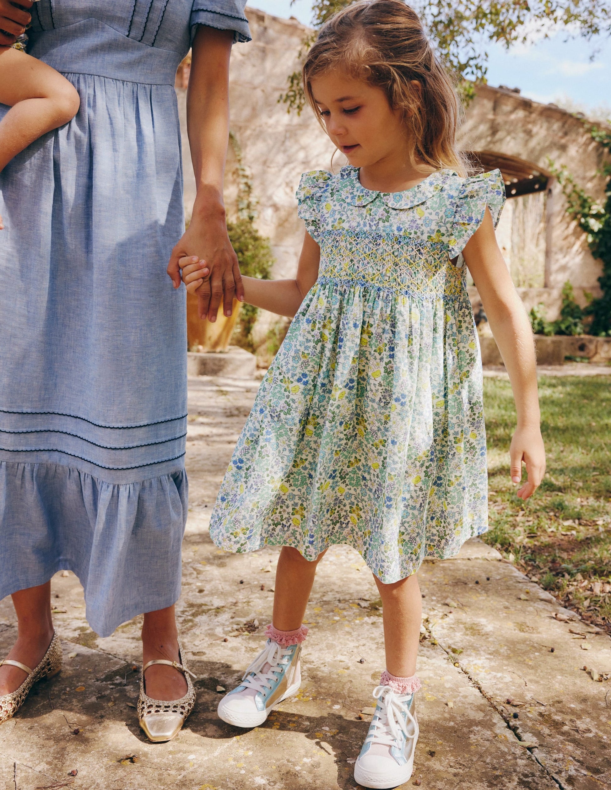 Adeline Smocked Dress-Easter Chick Floral-5