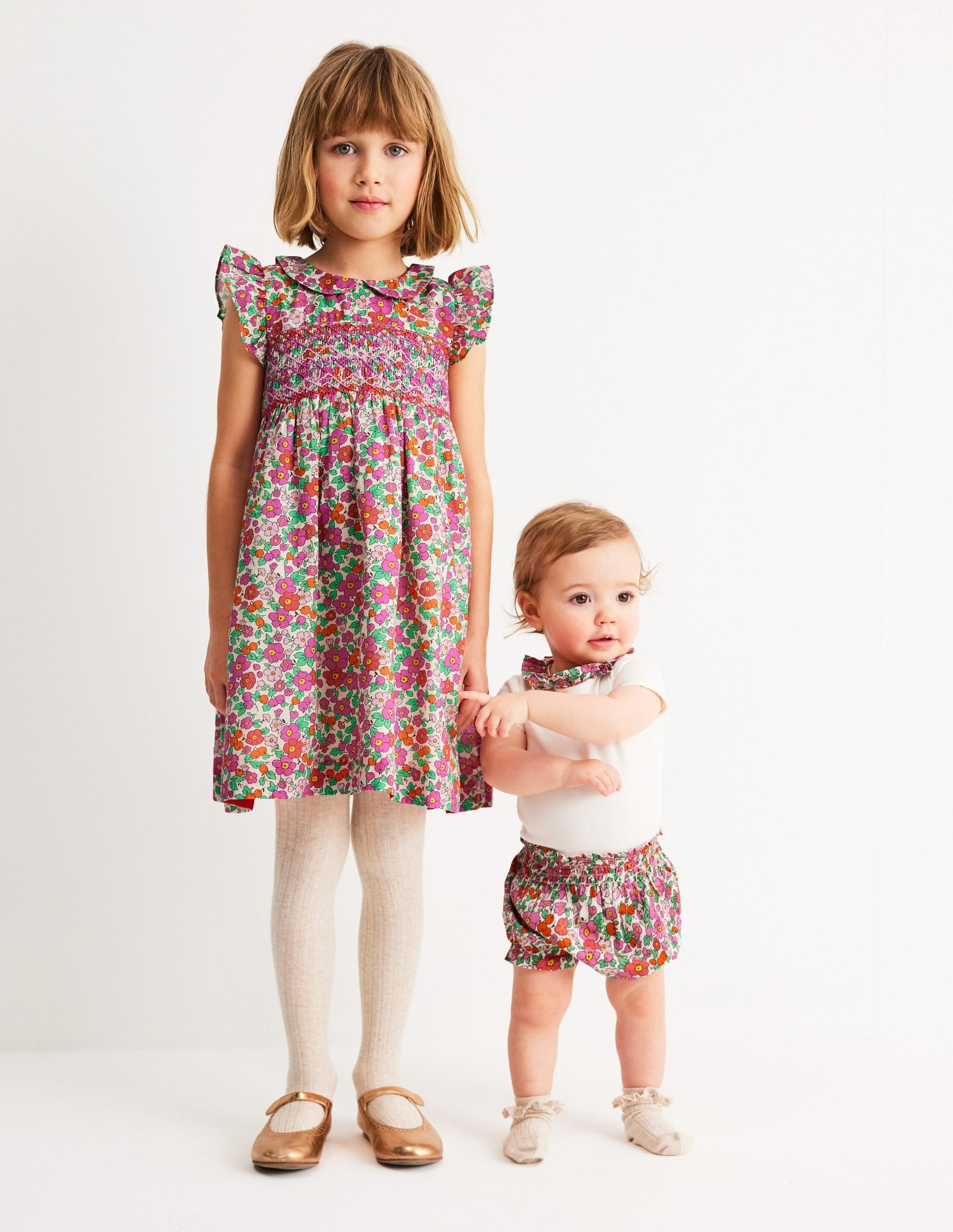 Adeline Smocked Dress-Pink Apple Blossom Floral-2