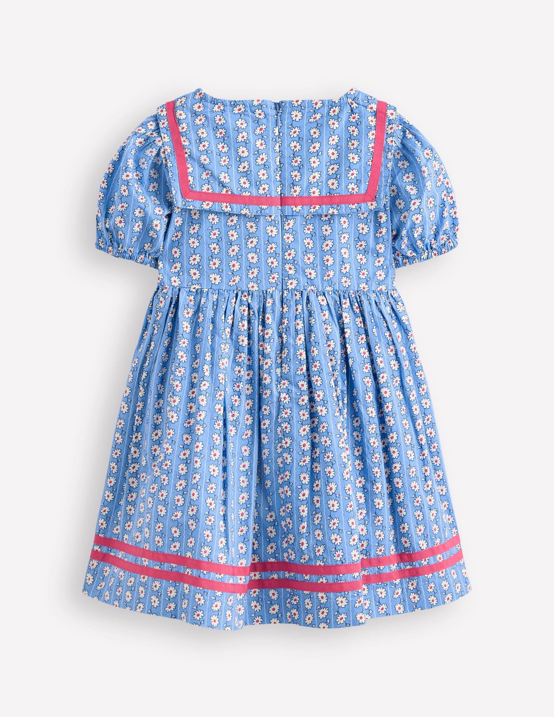 Heritage Sailor Dress-Arctic Blue Daisy Stripe-2