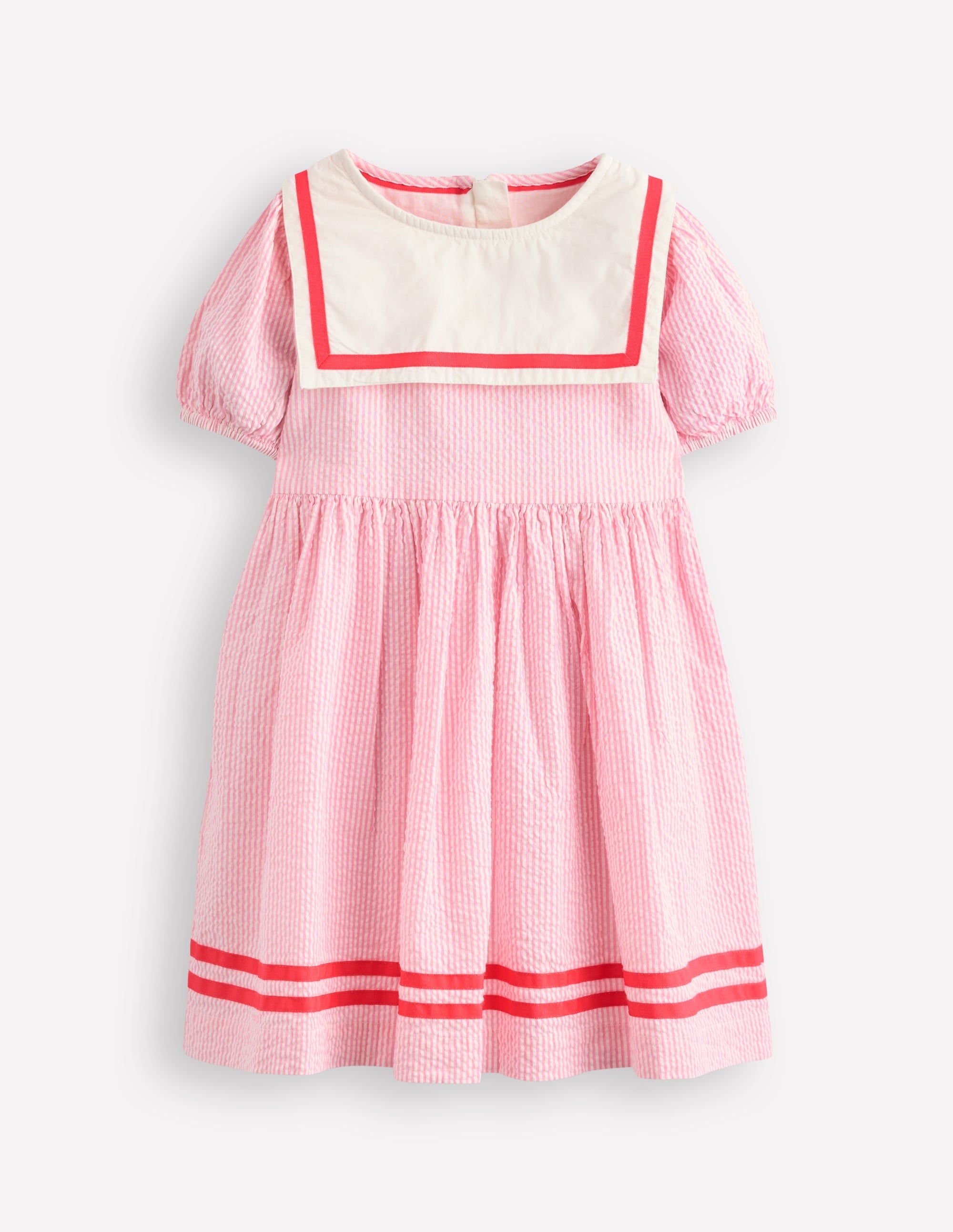 Heritage Sailor Dress-Pink Ticking - Image 1