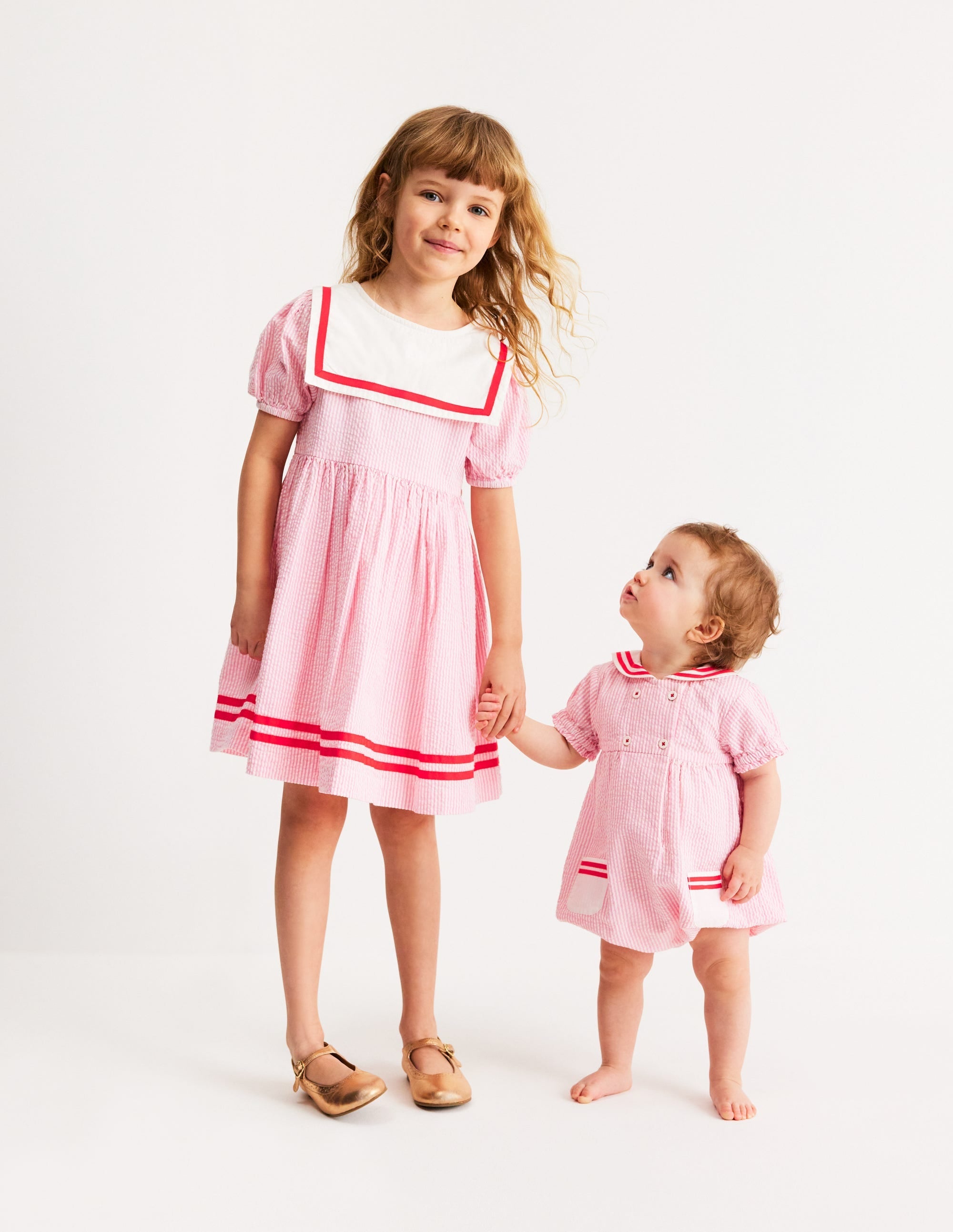 Heritage Sailor Dress-Pink Ticking - Image 4