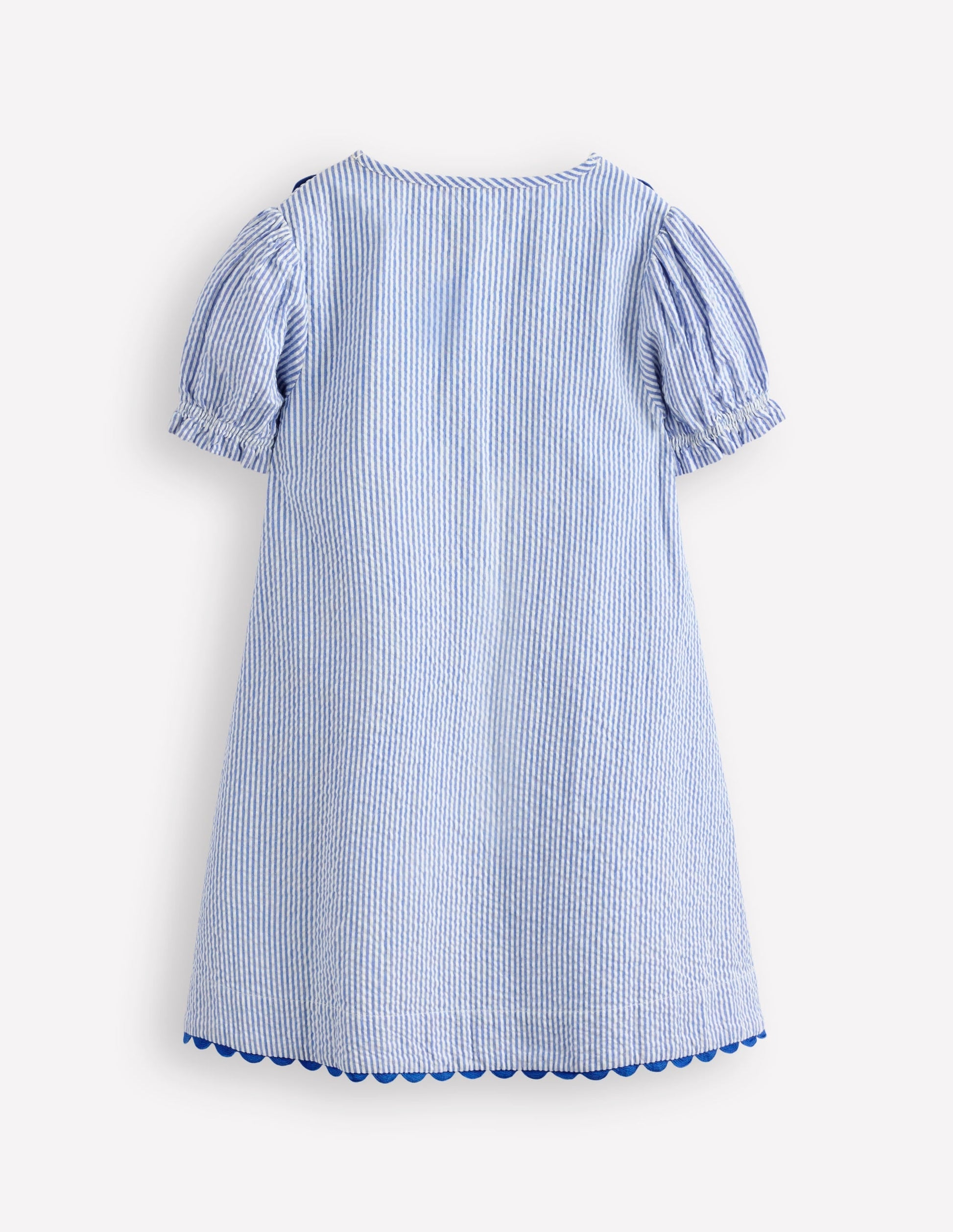 Embroidered Yoke Dress-Peacock Plume Blue-3