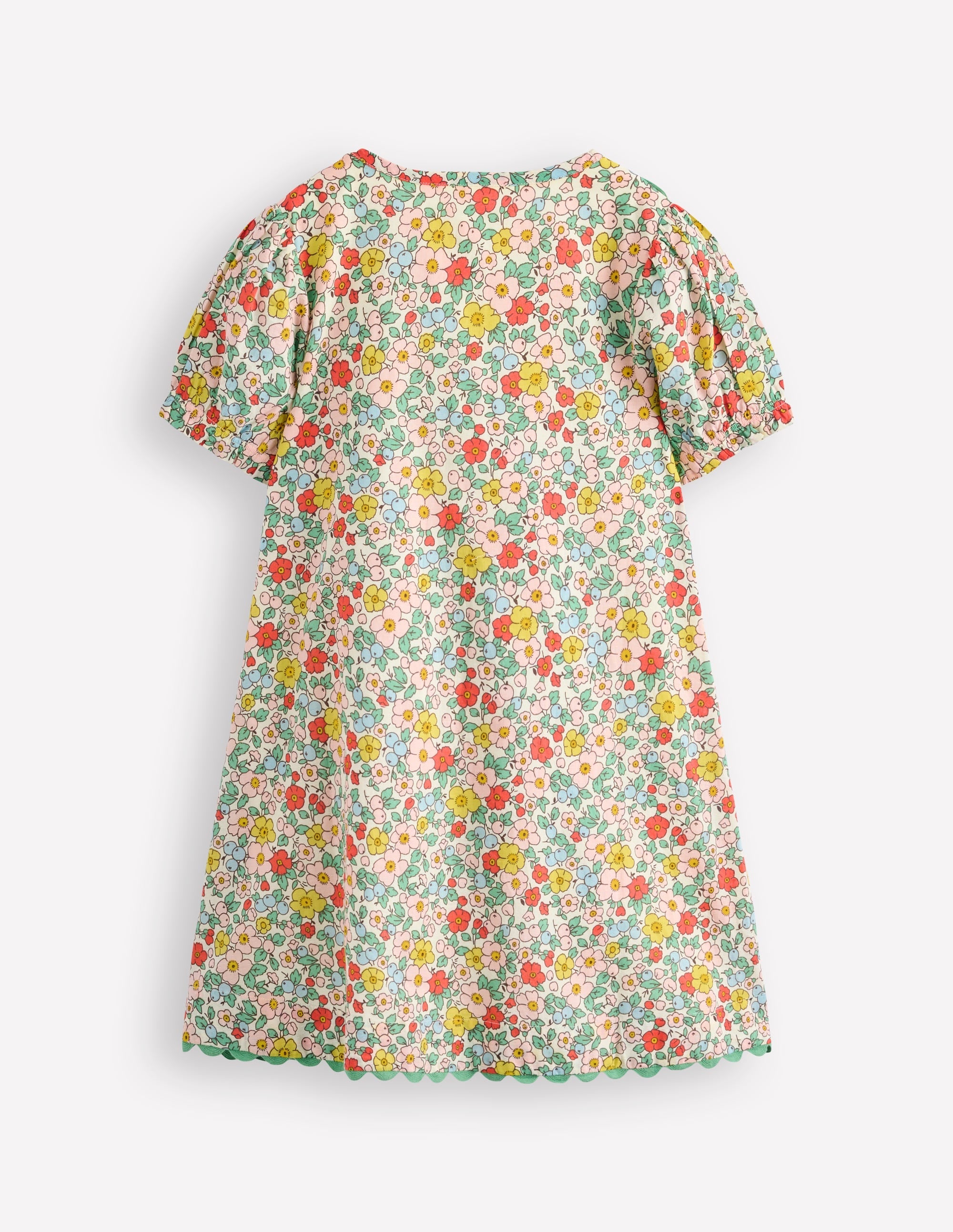Embroidered Yoke Dress-Vanilla White Apple Blossom - Image 2