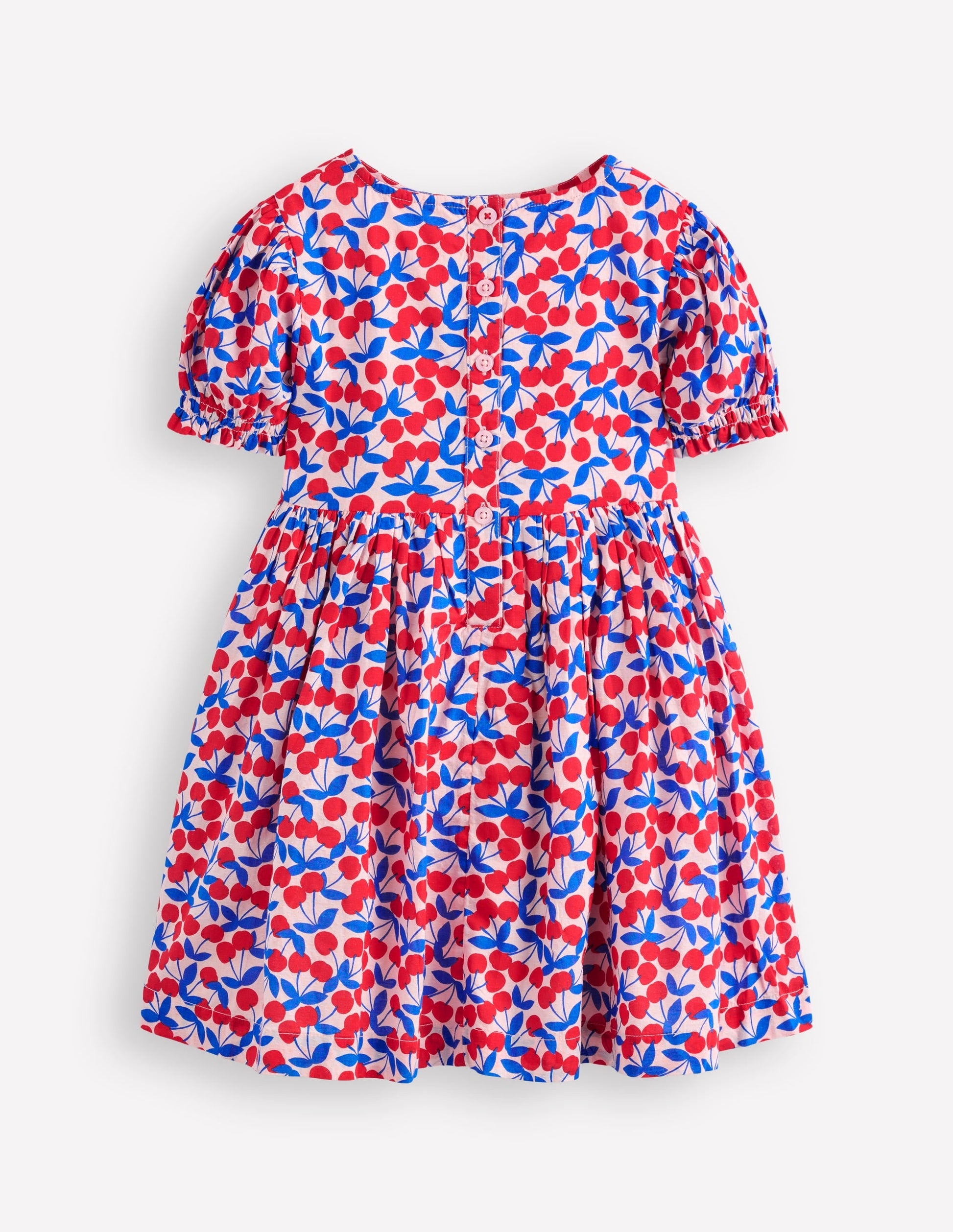 Madeline Woven Dress-Chalk Pink Cherries-2