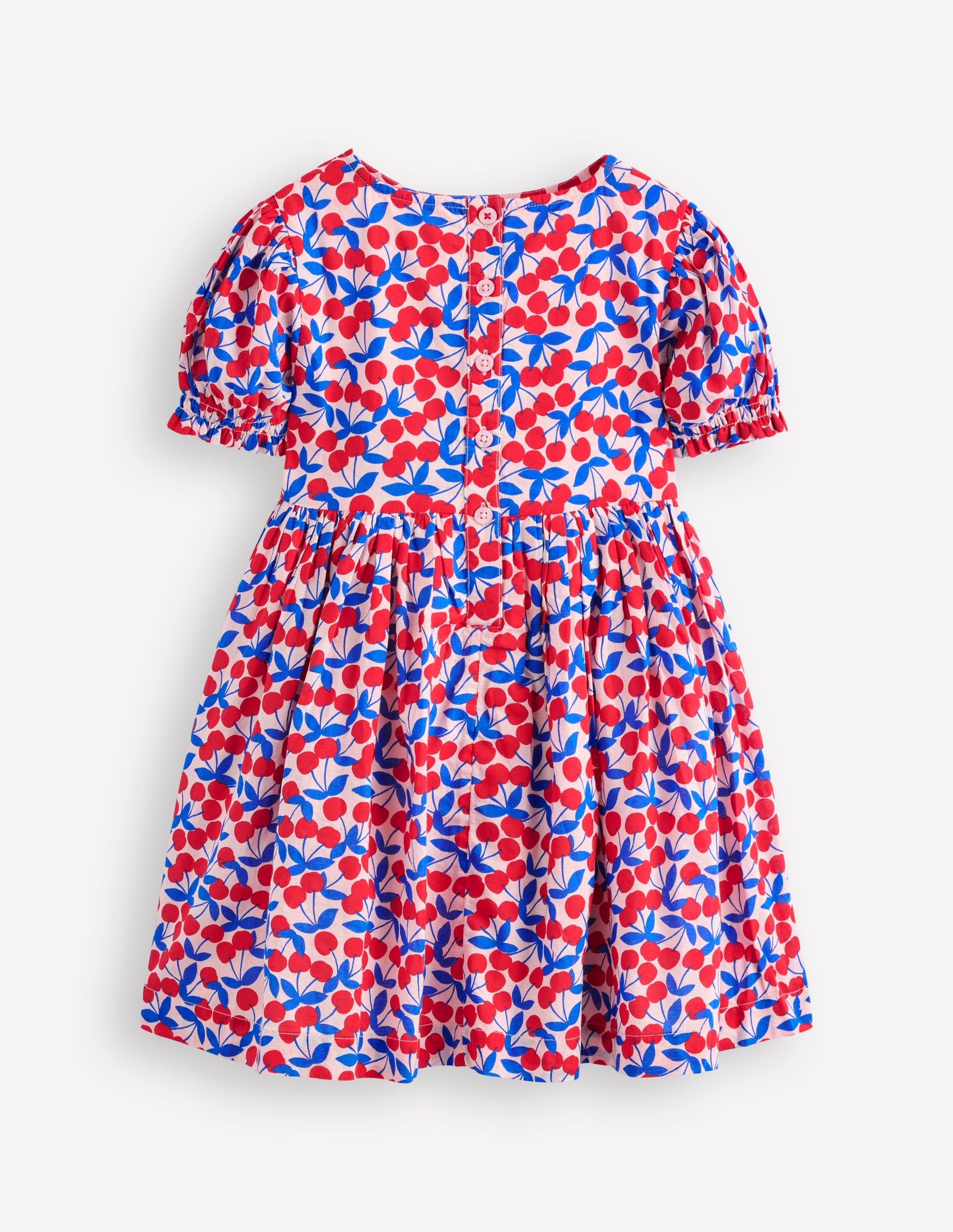 Madeline Woven Dress-Chalk Pink Cherries - Image 2