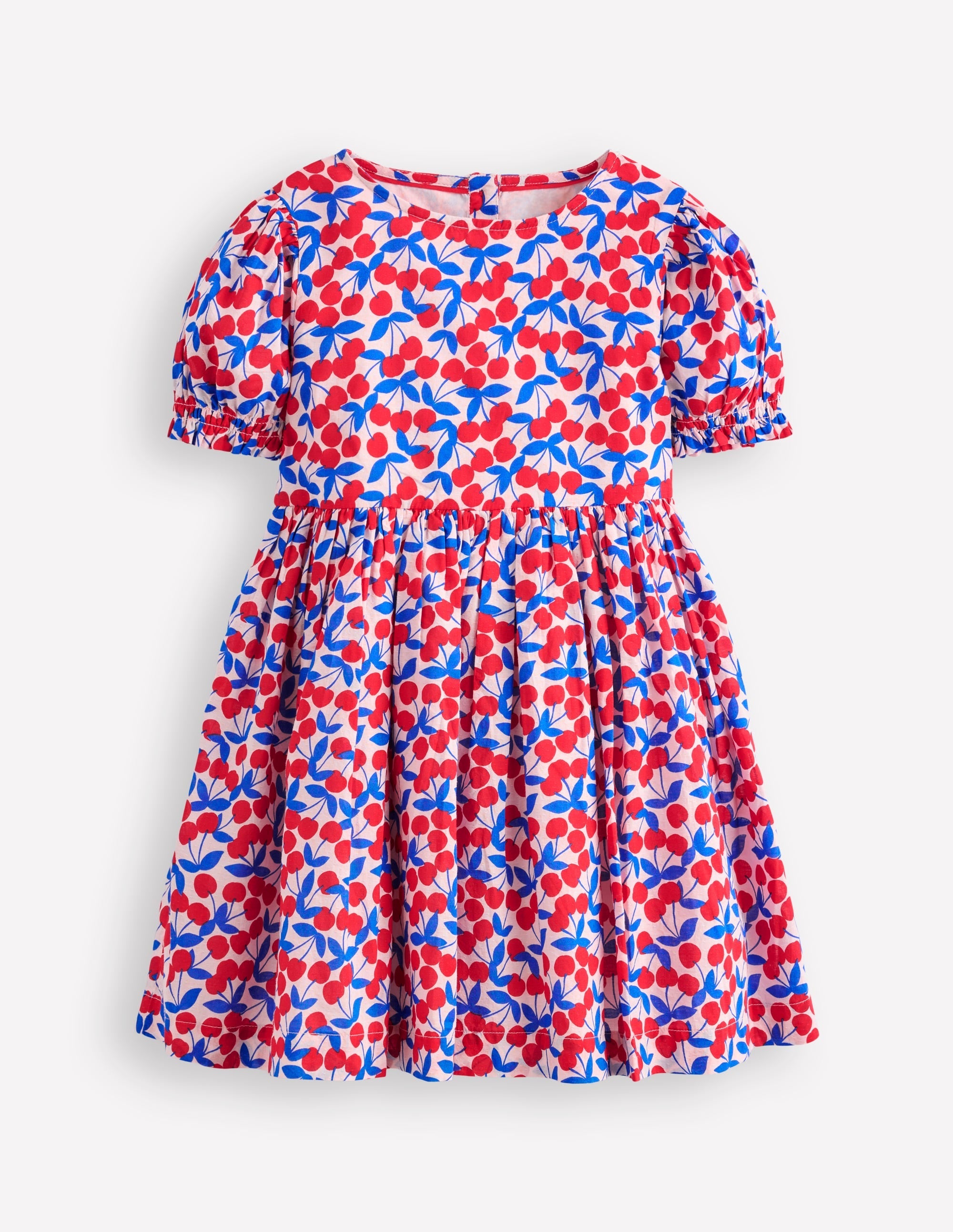 Madeline Woven Dress-Chalk Pink Cherries - Image 1