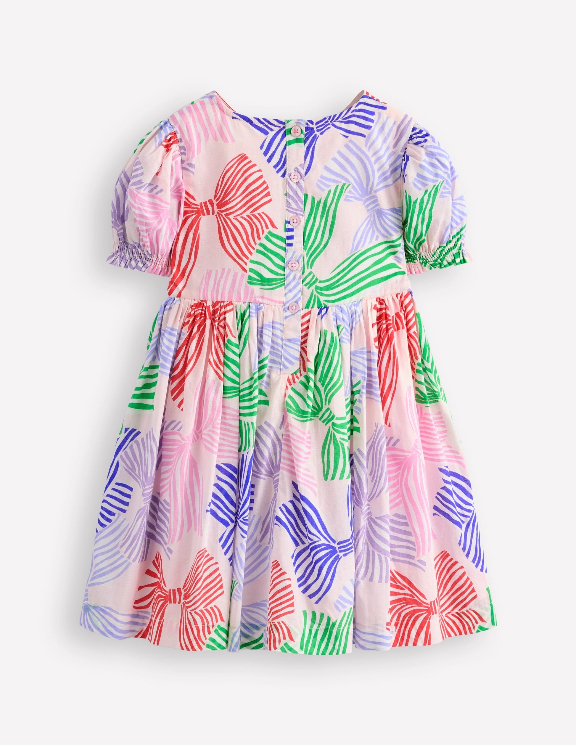 Madeline Woven Dress-French Pink Bows-3