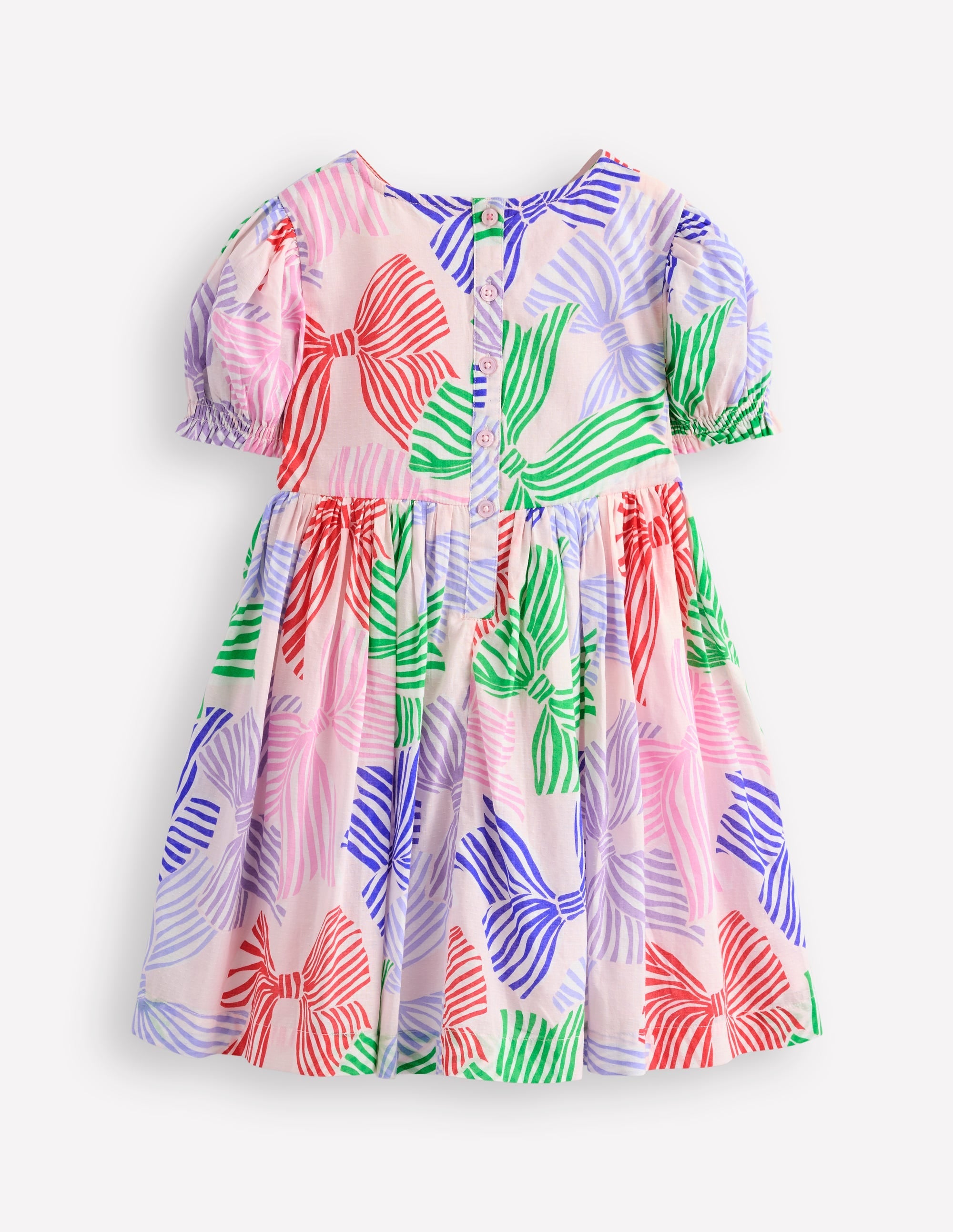 Madeline Woven Dress-French Pink Bows - Image 3