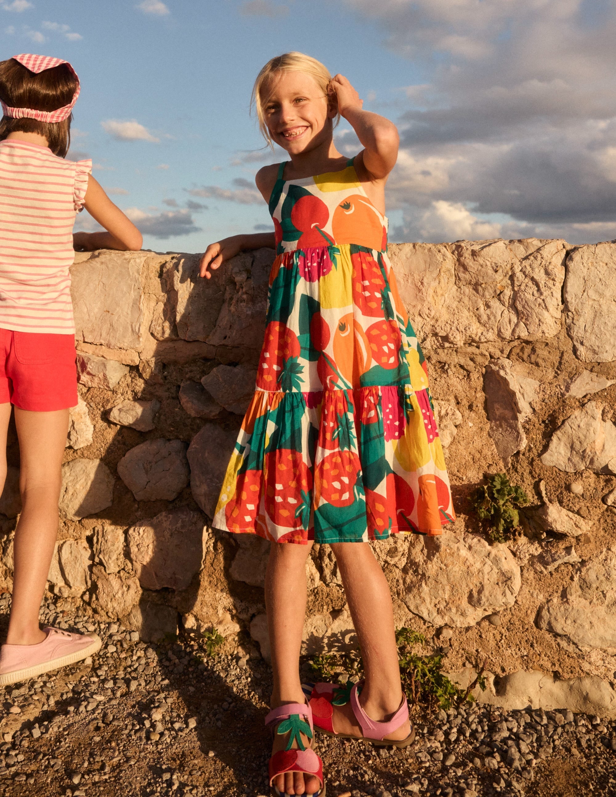 Aurelia Tiered Twirly Dress-Multi Giant Fruit - Image 4