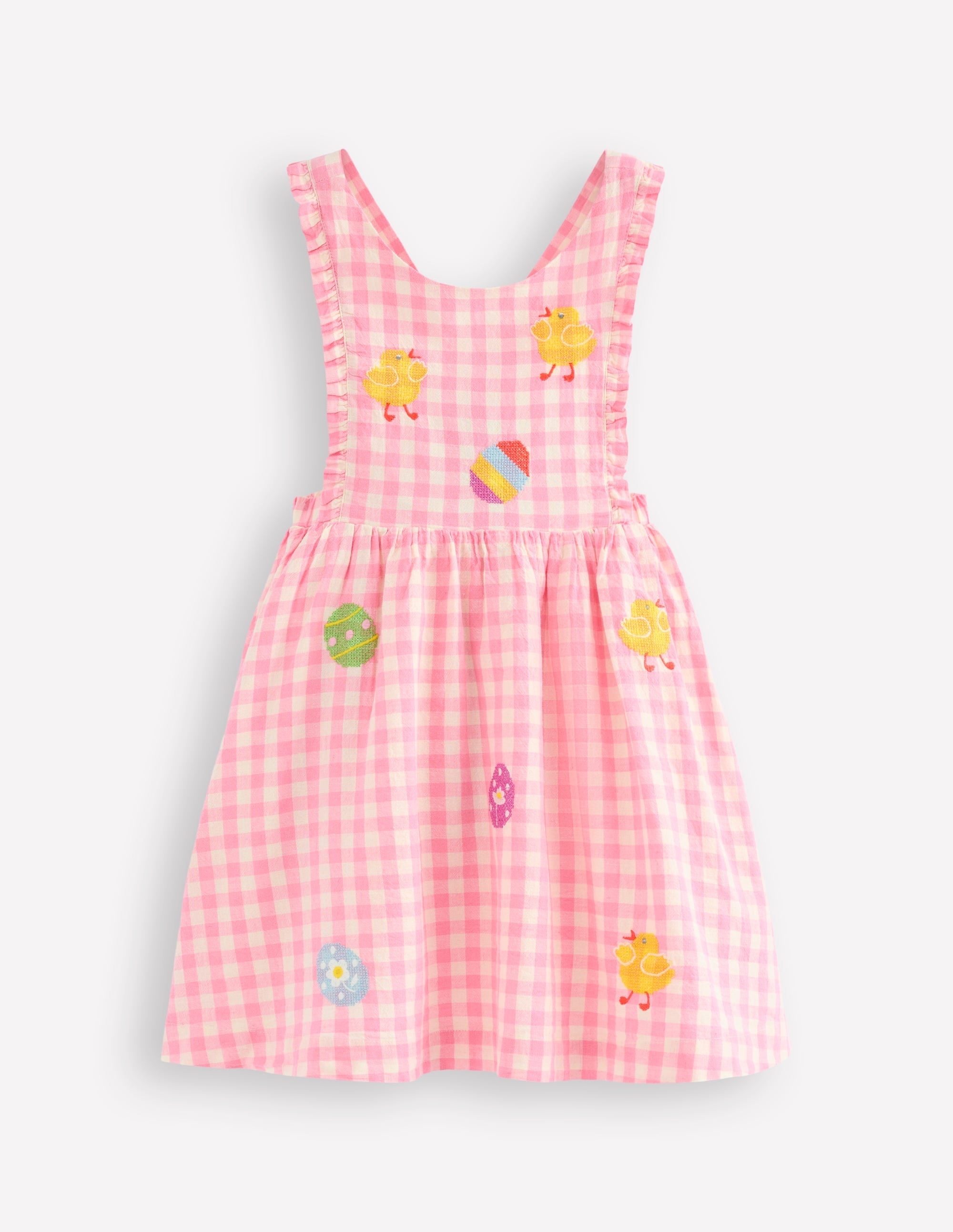 Pinafore Dress-Pink Gingham Easter - Image 2