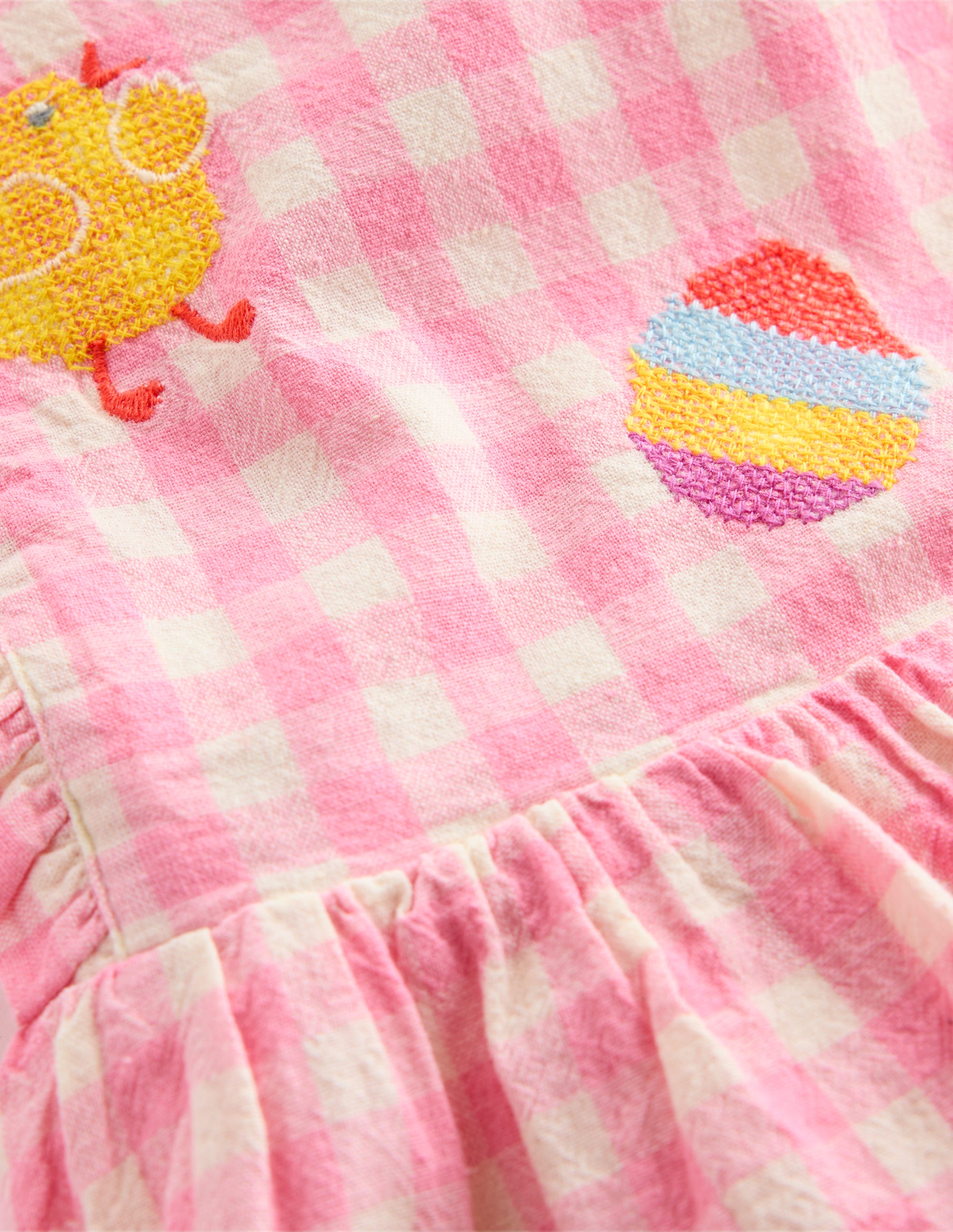 Pinafore Dress-Pink Gingham Easter - Image 4