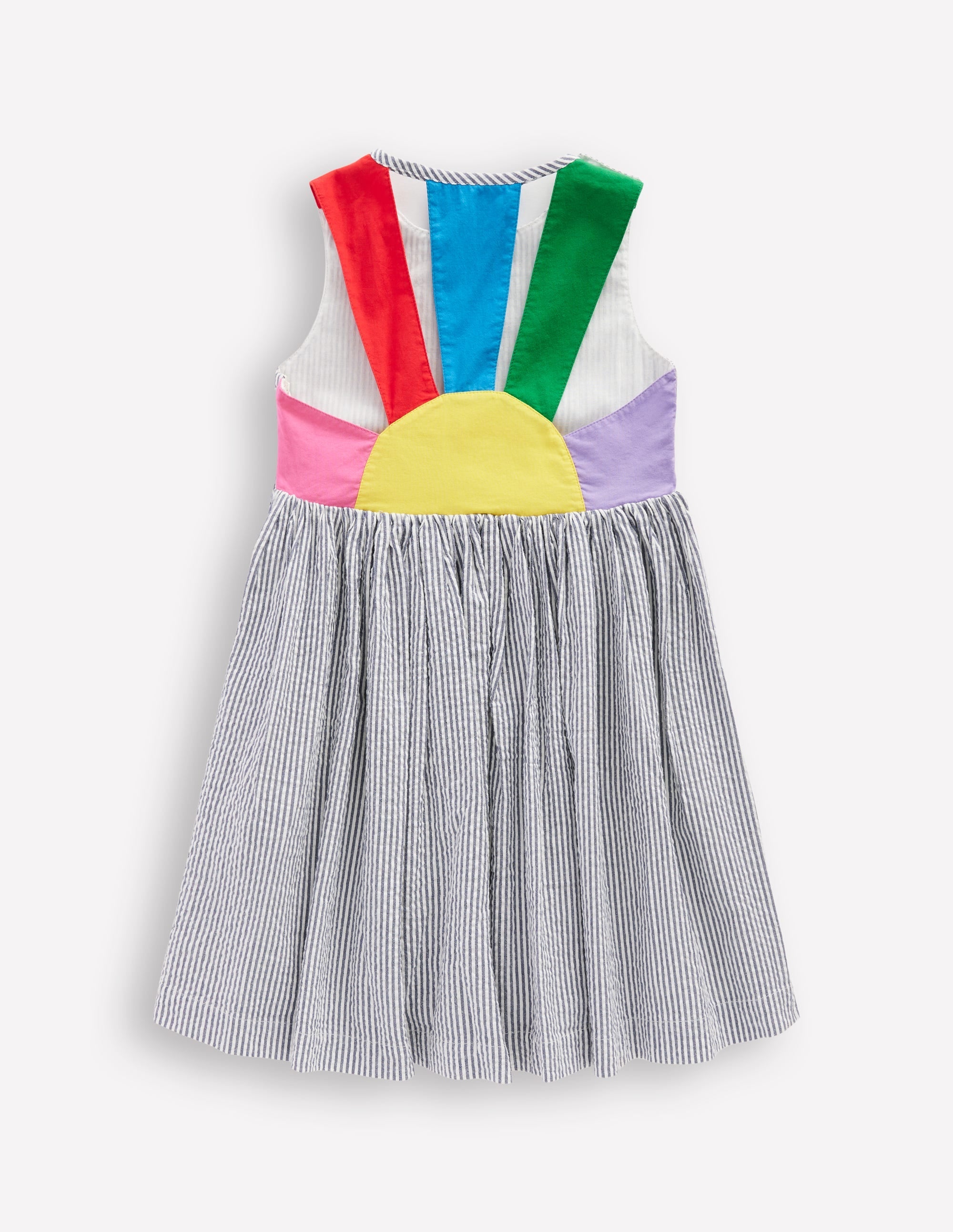 Applique Cross-Back Dress-Navy/ Ivory Stripe Sunray - Image 2