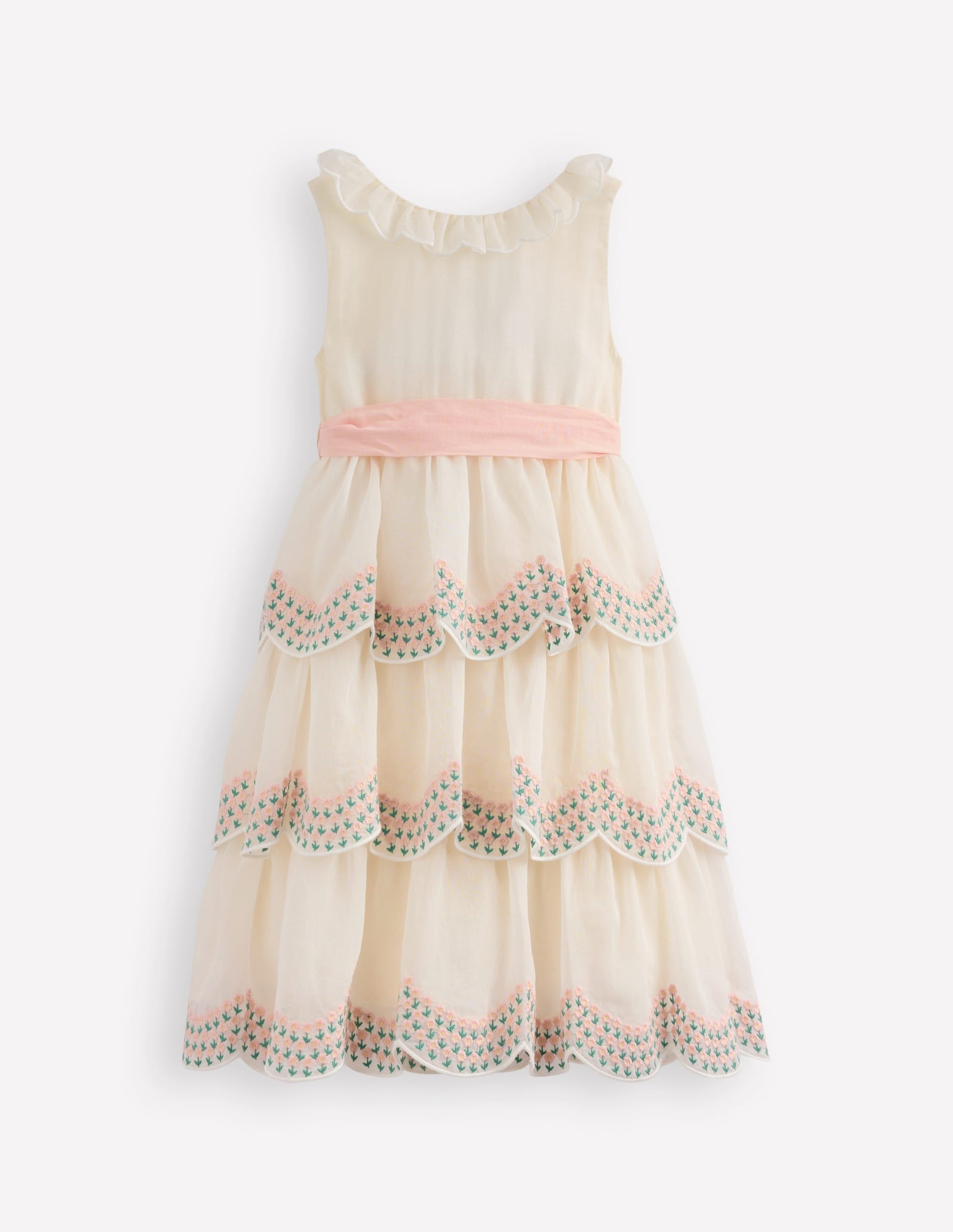 Tiered Organza Dress-Ivory-2