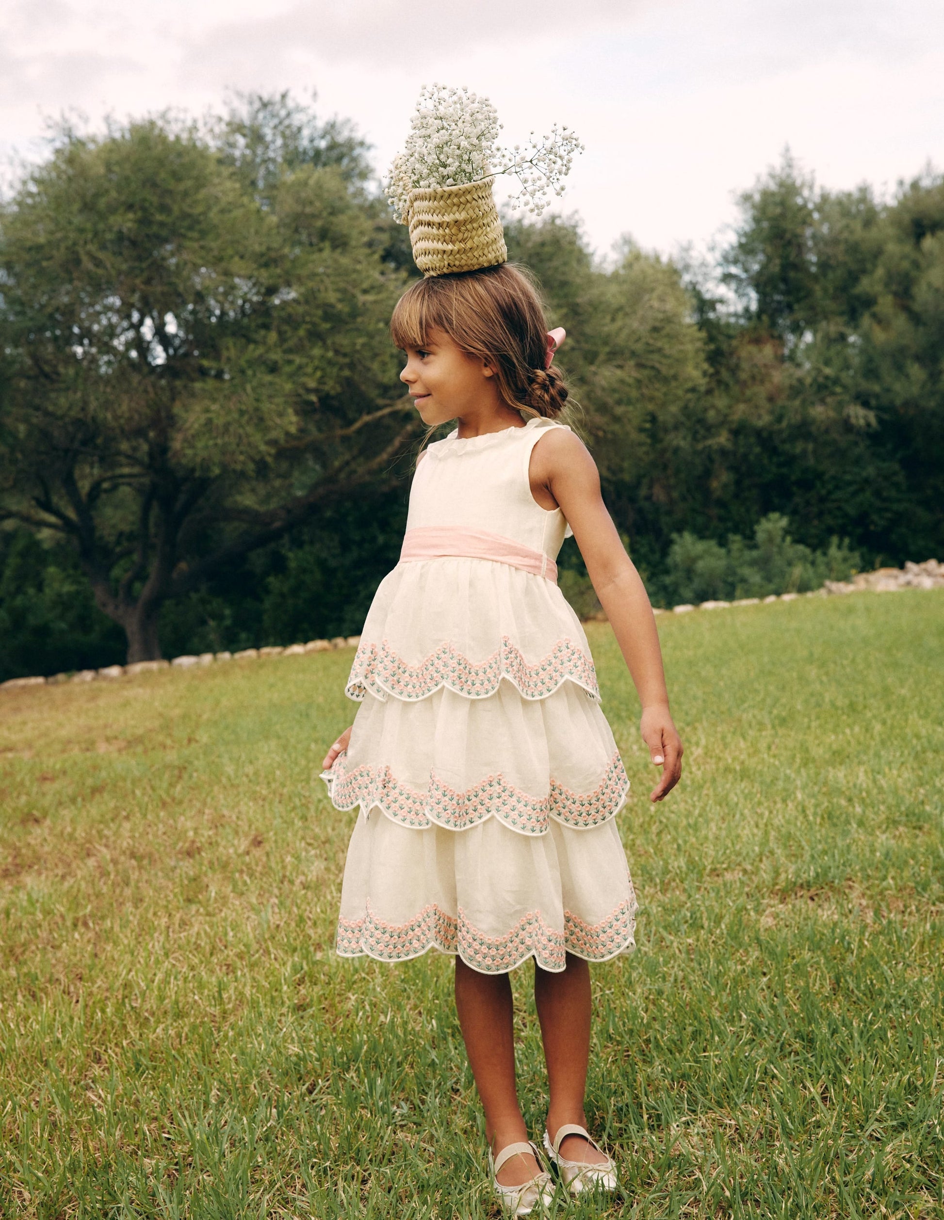Tiered Organza Dress-Ivory-1