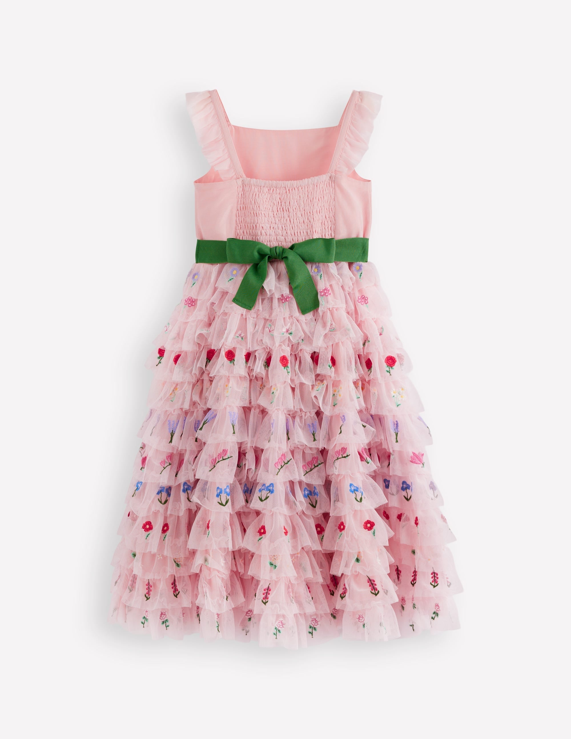 Embroidered Tulle Dress-Chalk Pink Flowers - Image 3