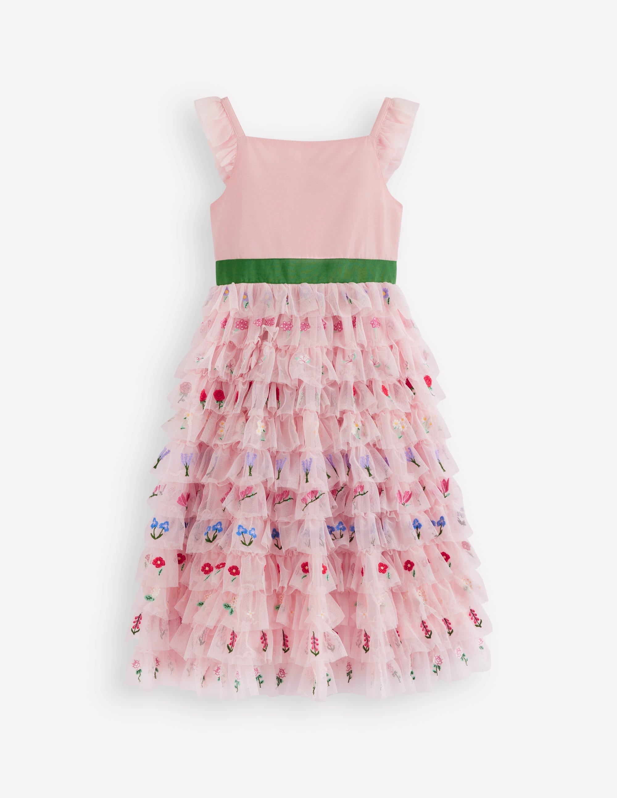 Embroidered Tulle Dress-Chalk Pink Flowers - Image 2