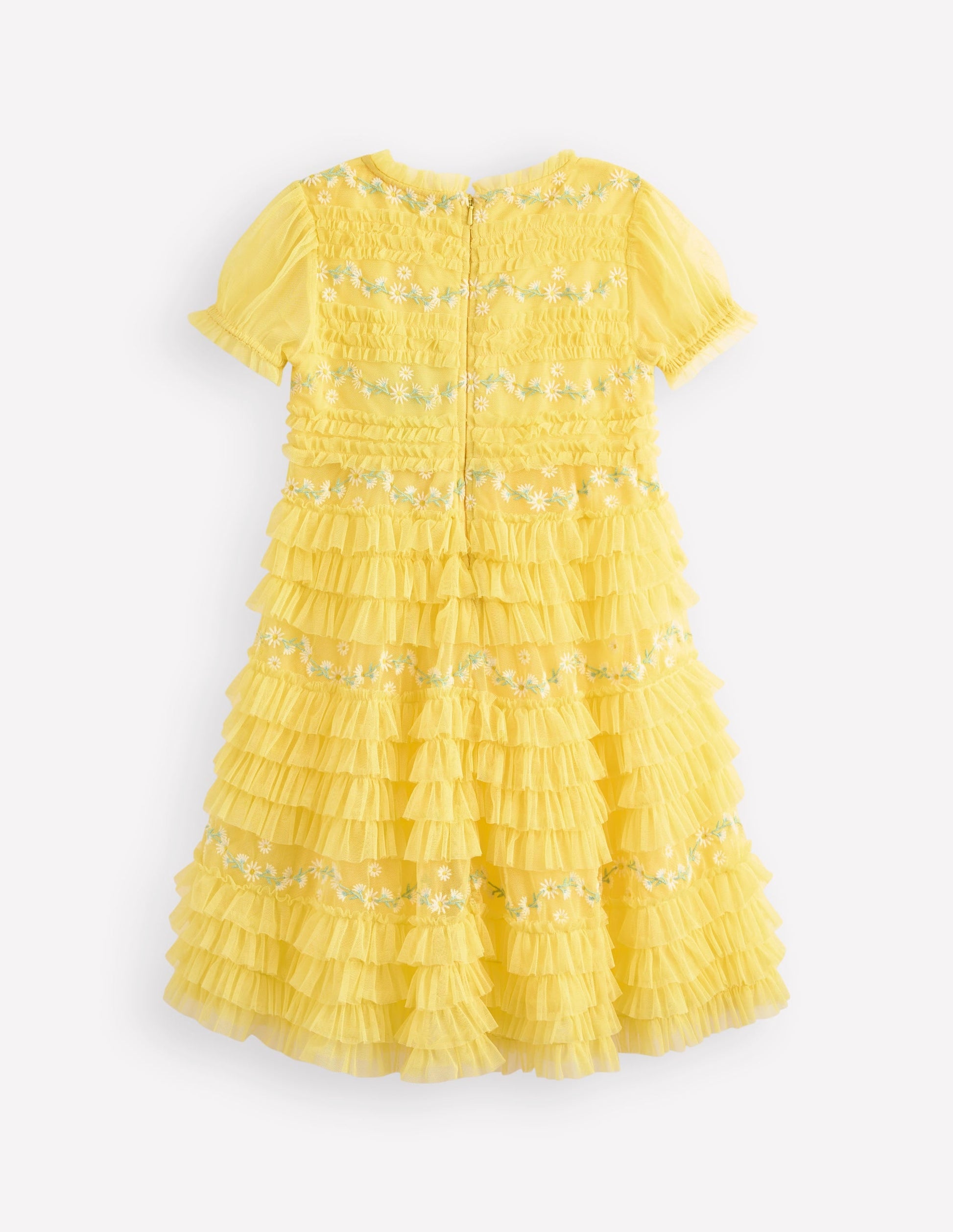 Ruffle Tulle Dress-Butter Yellow-3