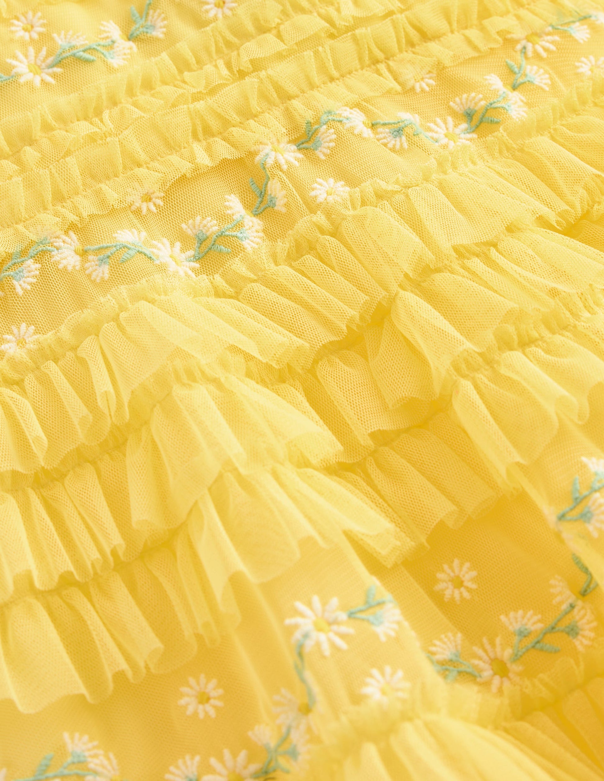 Ruffle Tulle Dress-Butter Yellow-4